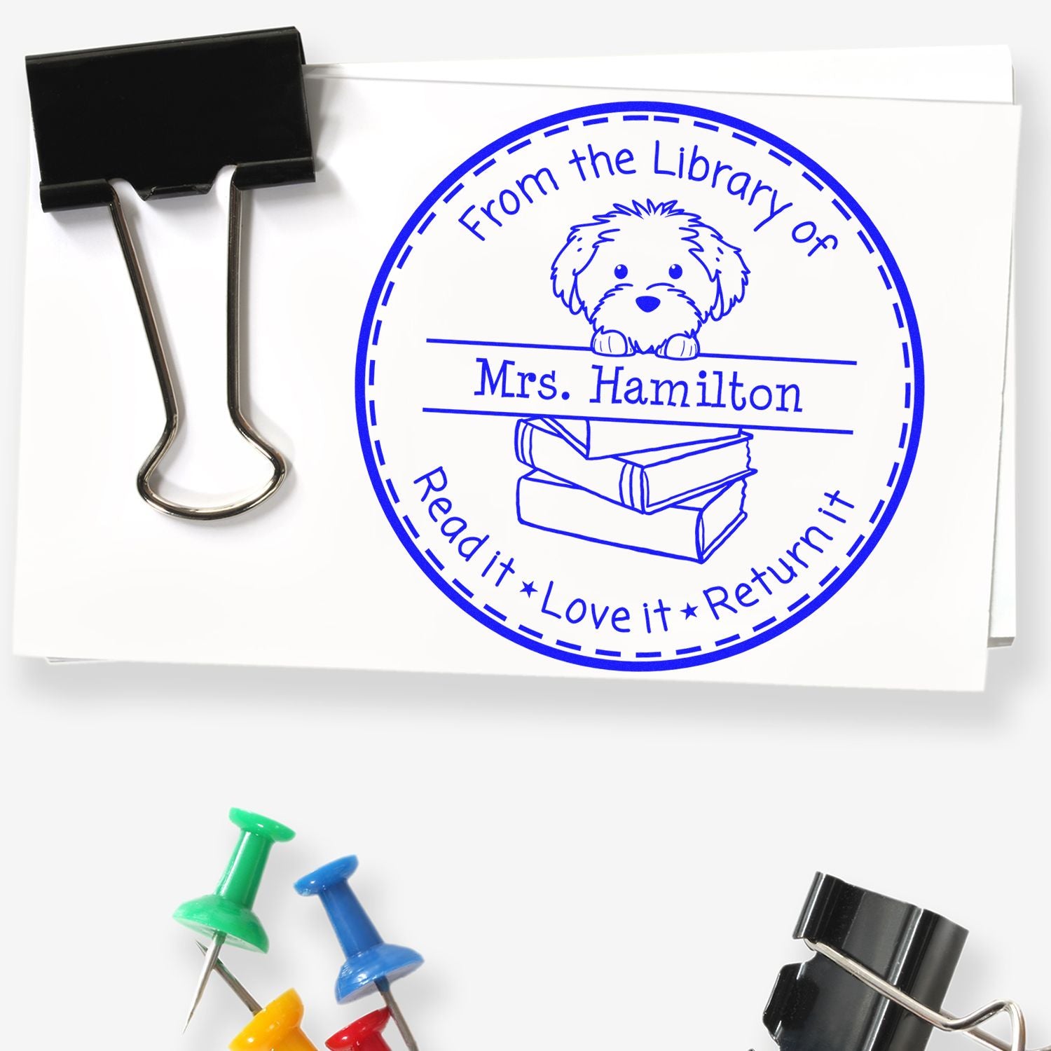 Cotton De Tulear Customized Homework Hero Stamp - Engineer Seal Stamps