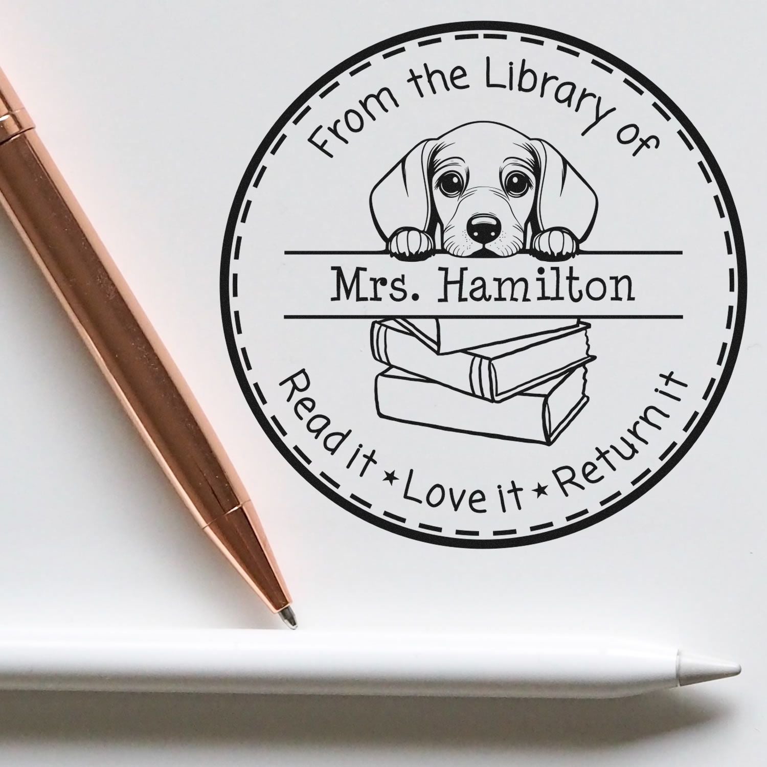 Dachshund Puppy Themed Educators Stamper - Engineer Seal Stamps
