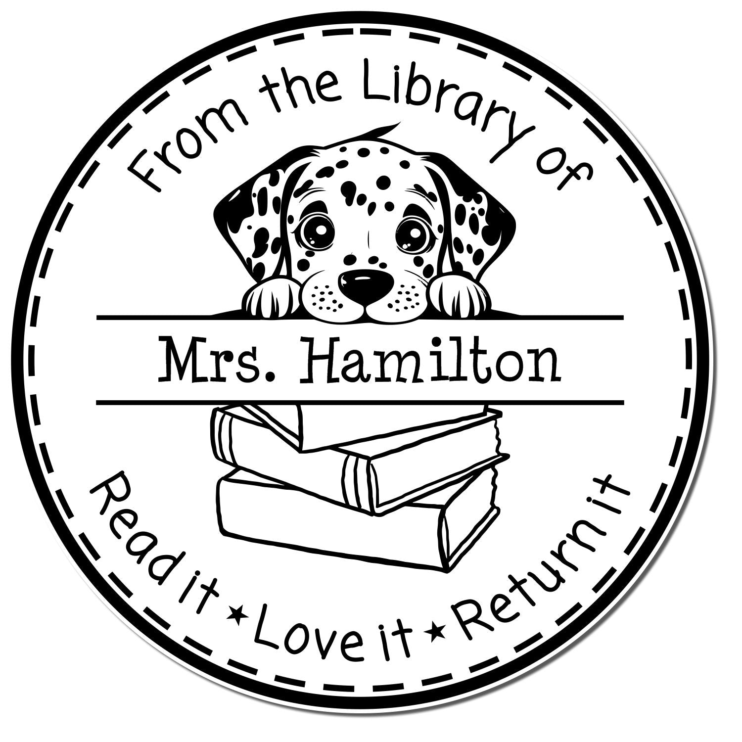 Dalmatian Puppy Themed Educators Stamp - Engineer Seal Stamps