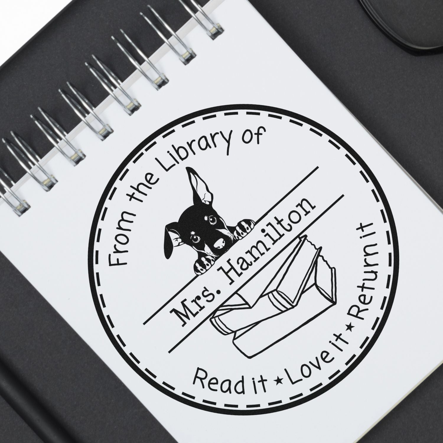 Adorable Doberman Pinscher Custom From The Classroom Of Stamper - Engineer Seal Stamps