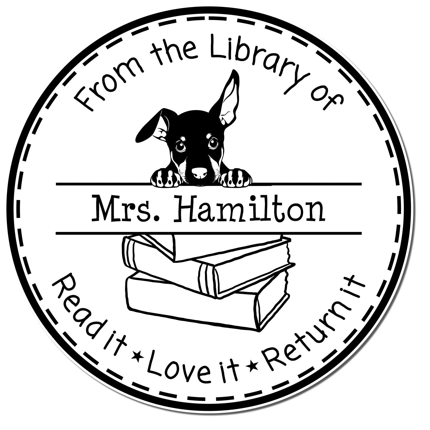 Adorable Doberman Pinscher Custom From The Classroom Of Stamper - Engineer Seal Stamps