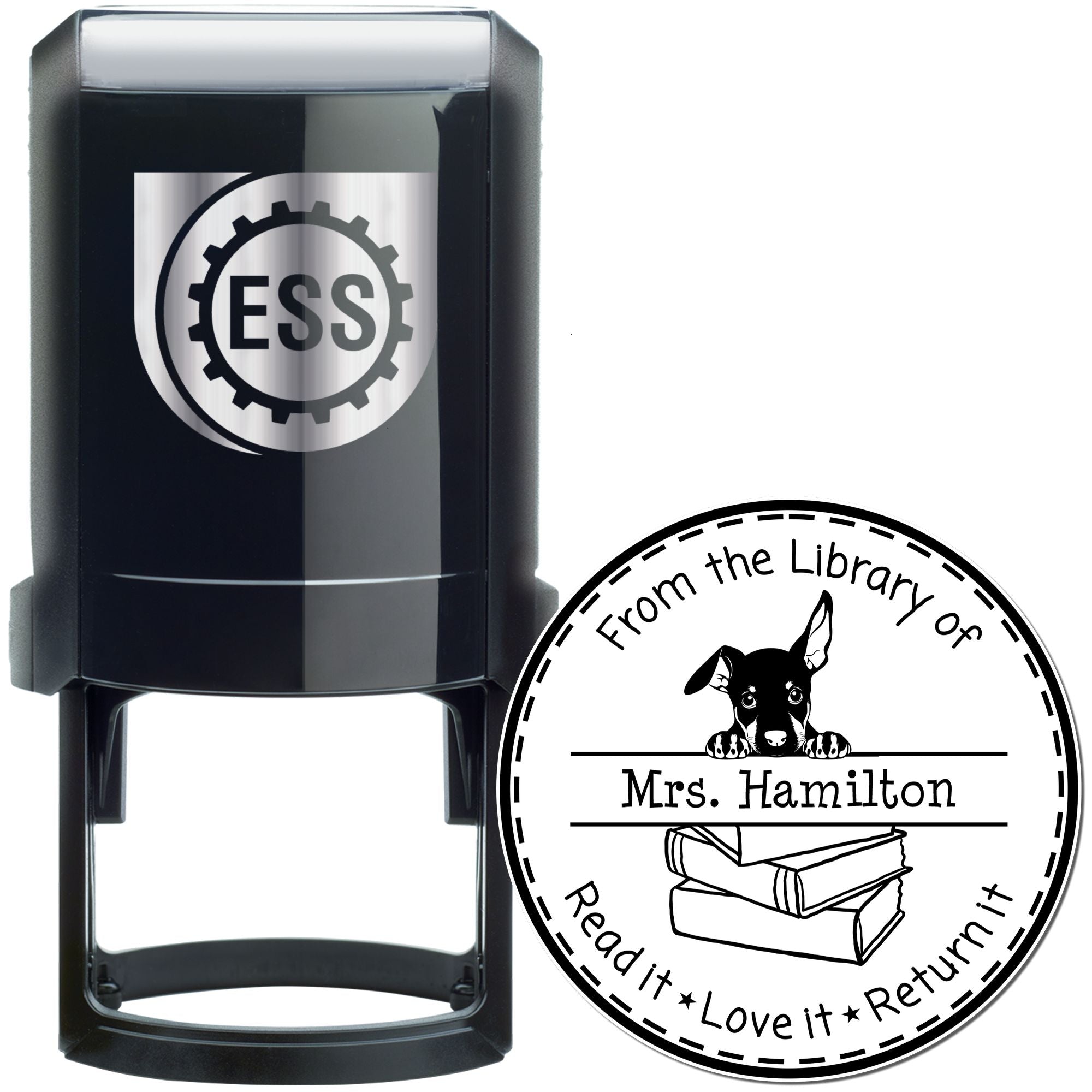 Self-Inking Doberman Pinscher Customizable From The Classroom Of Stamper - Engineer Seal Stamps
