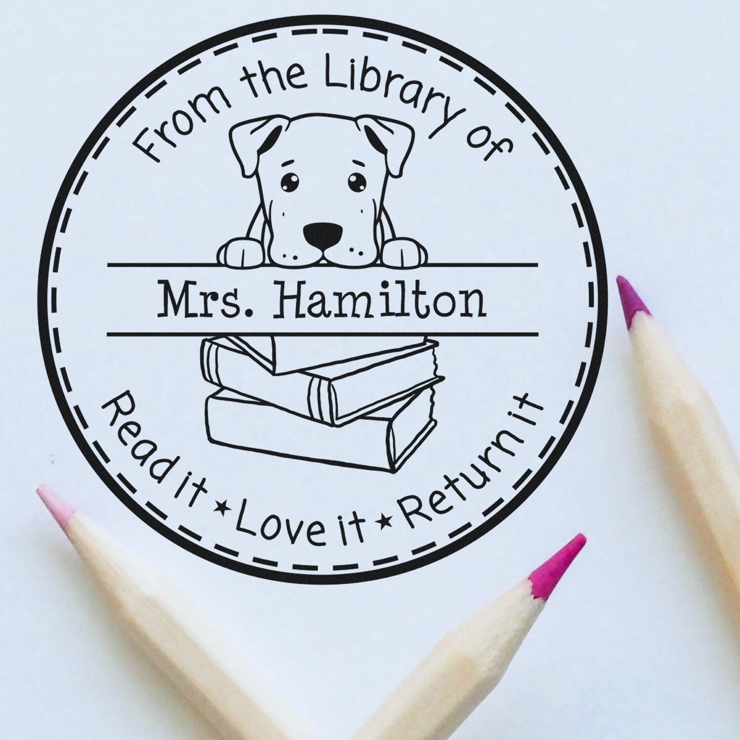 Dogo Argentino Customized From The Classroom Of Stamp - Engineer Seal Stamps