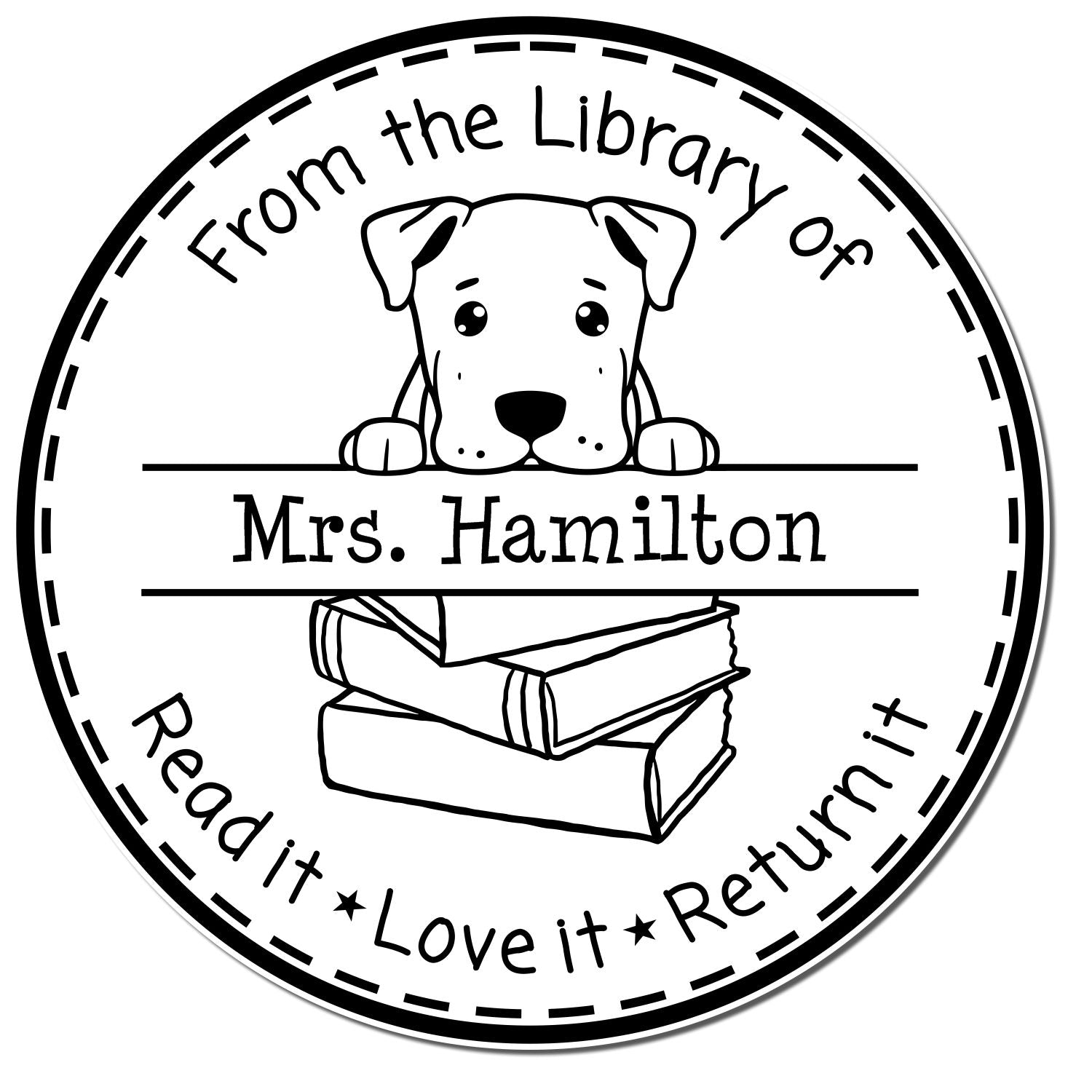 Adorable Dogo Argentino Custom From The Classroom Of Stamp - Engineer Seal Stamps