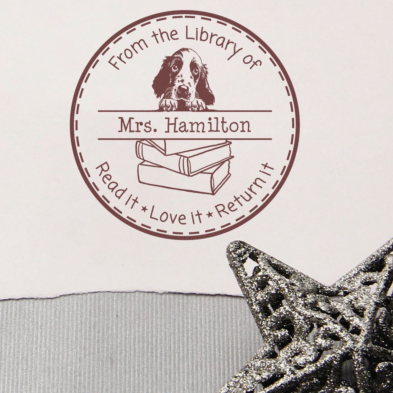 English Setter Puppy Themed Chalk Dust Warrior Stamp - Engineer Seal Stamps