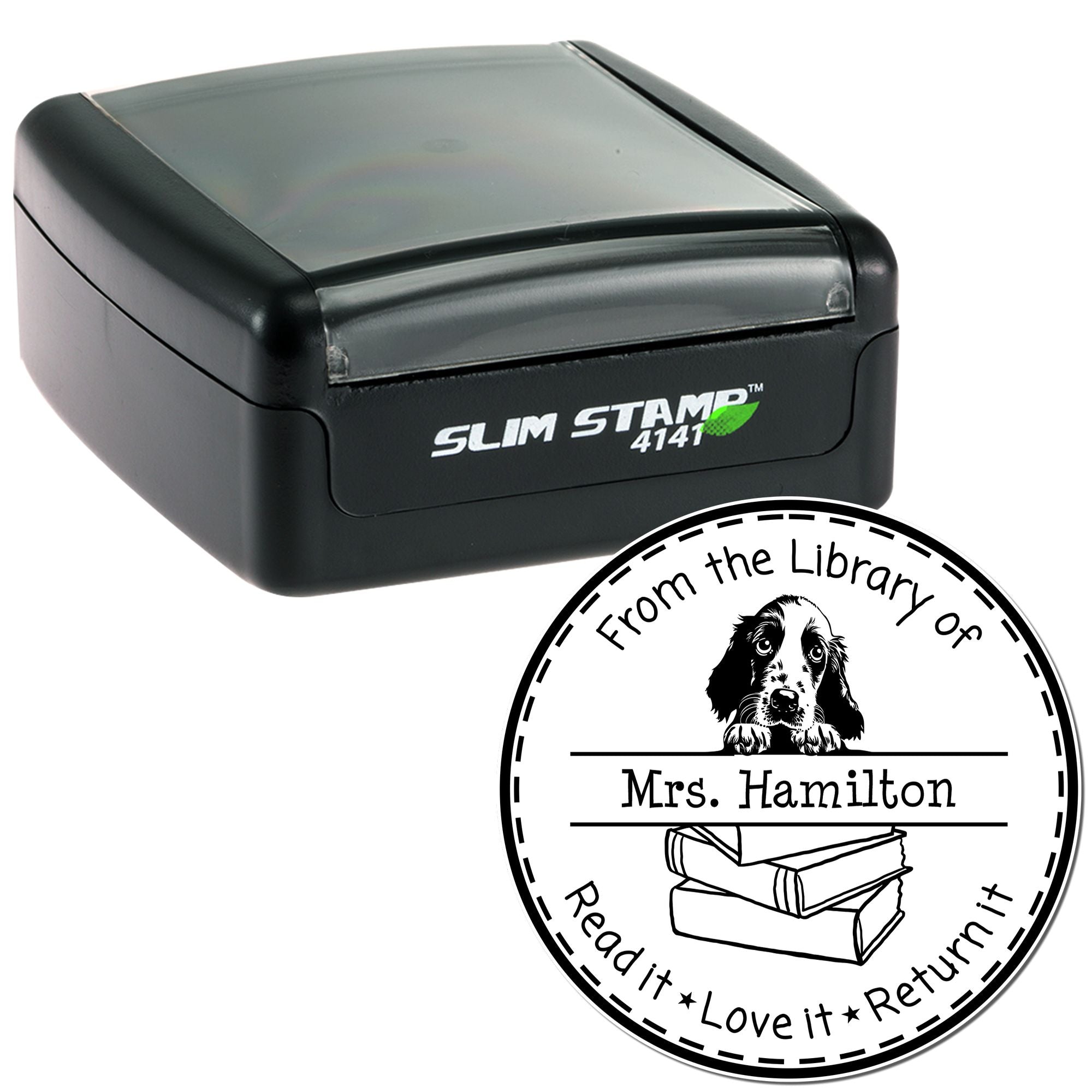 English Setter Puppy Themed Chalk Dust Warrior Stamp - Engineer Seal Stamps