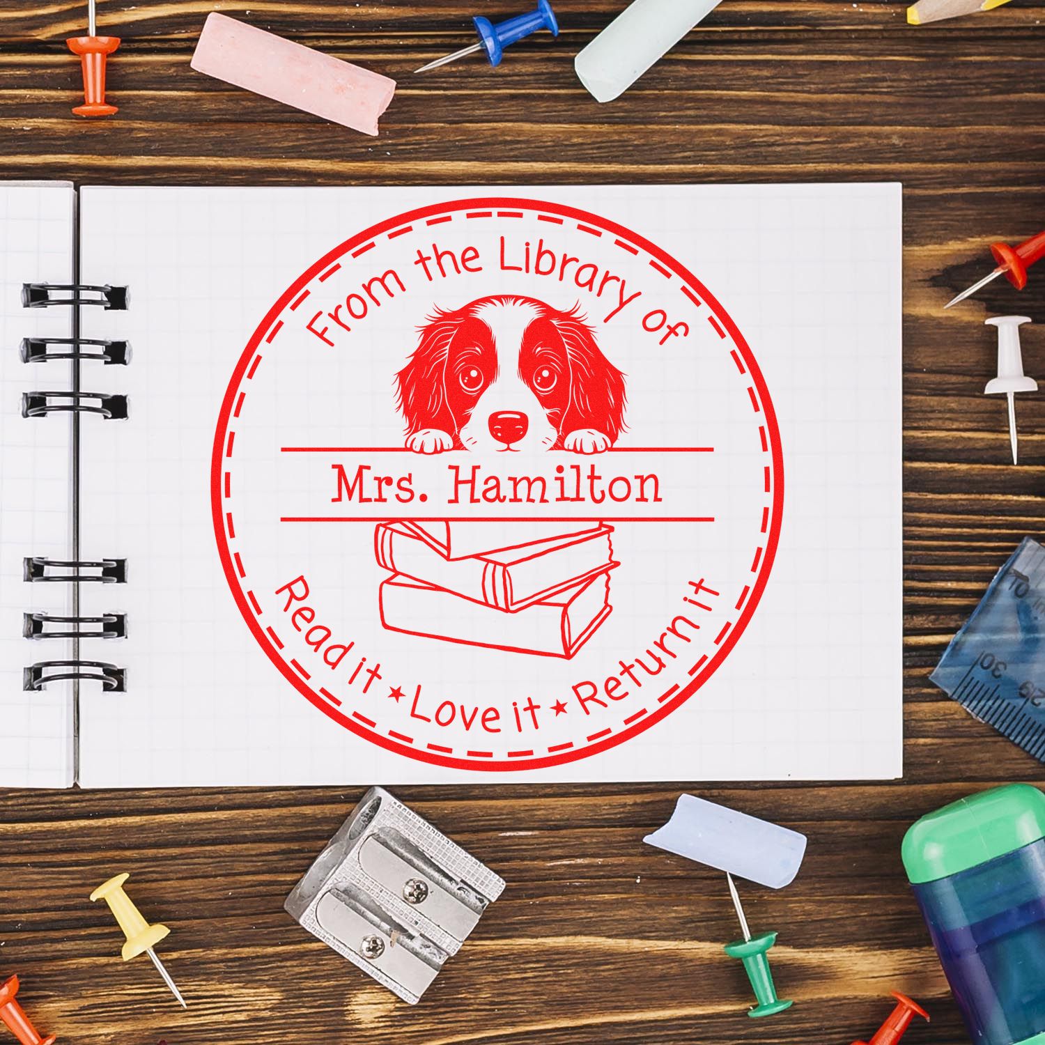 Adorable English Springer Spaniel Custom Classroom Of Stamper - Engineer Seal Stamps