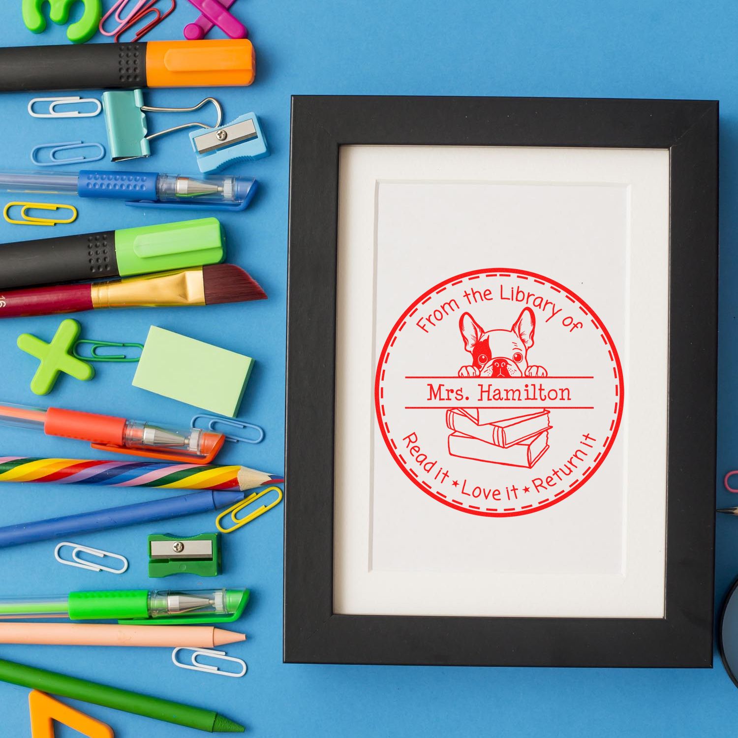 Adorable French Bulldog Custom Classroom Of Stamp - Engineer Seal Stamps