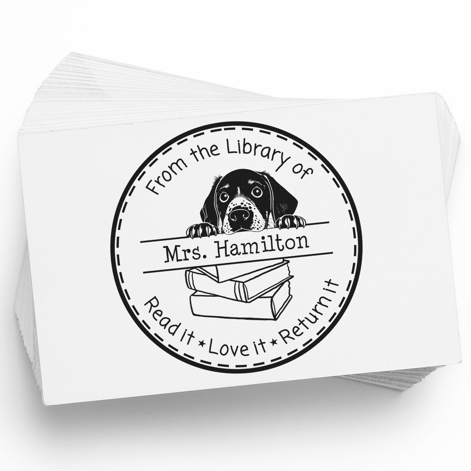 Cute Self-Inking German Shorthaired Pointer Customizable Classroom Leader Stamp - Engineer Seal Stamps