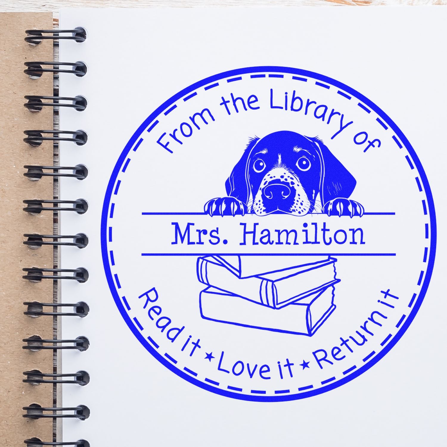 Cute Self-Inking German Shorthaired Pointer Customizable Classroom Leader Stamp - Engineer Seal Stamps