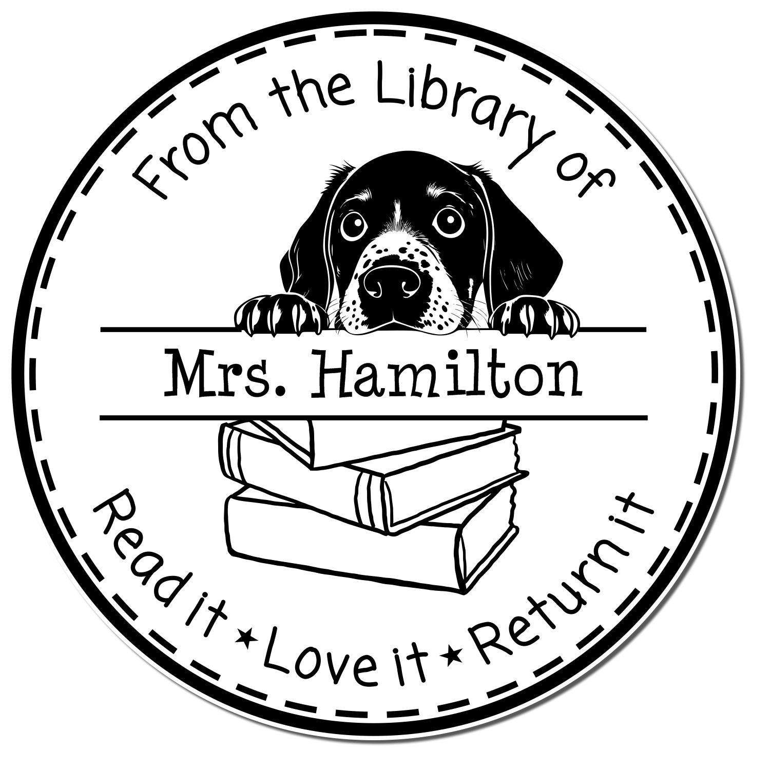 Cute Self-Inking German Shorthaired Pointer Customizable Classroom Leader Stamp - Engineer Seal Stamps