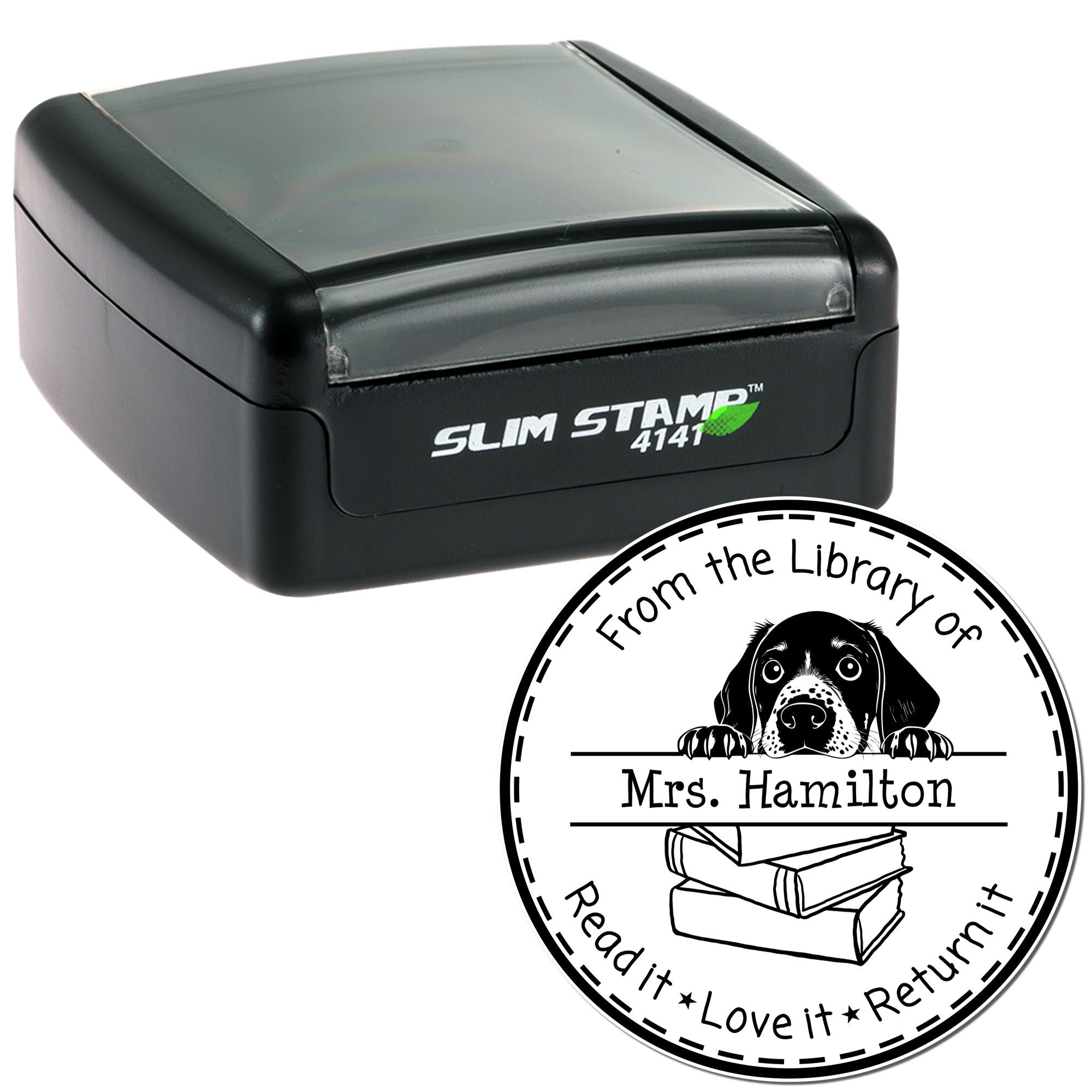 German Shorthaired Pointer Puppy Themed Book Lover In Charge Stamp - Engineer Seal Stamps