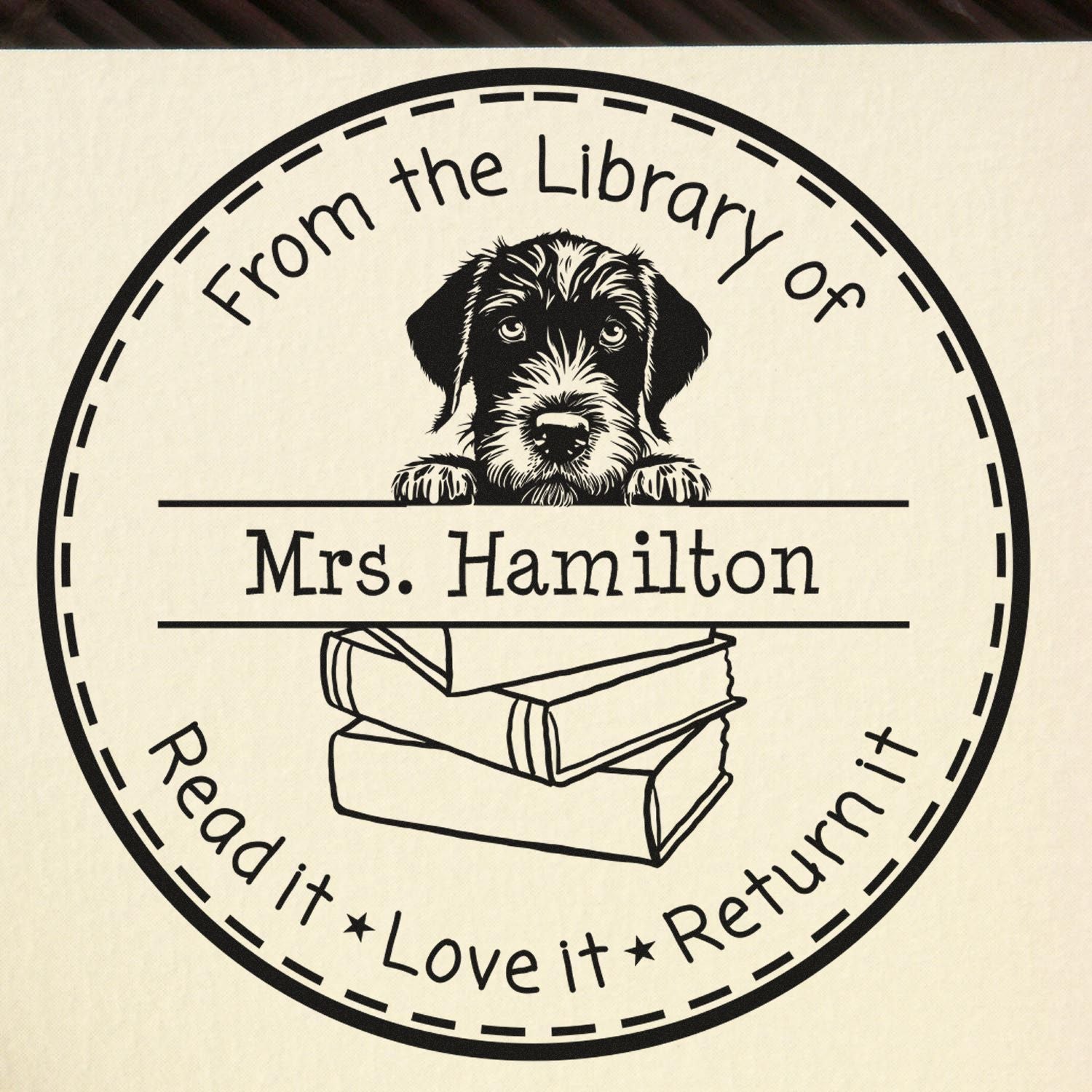 German Wirehaired Pointer Customized Chalk Dust Warrior Stamper - Engineer Seal Stamps