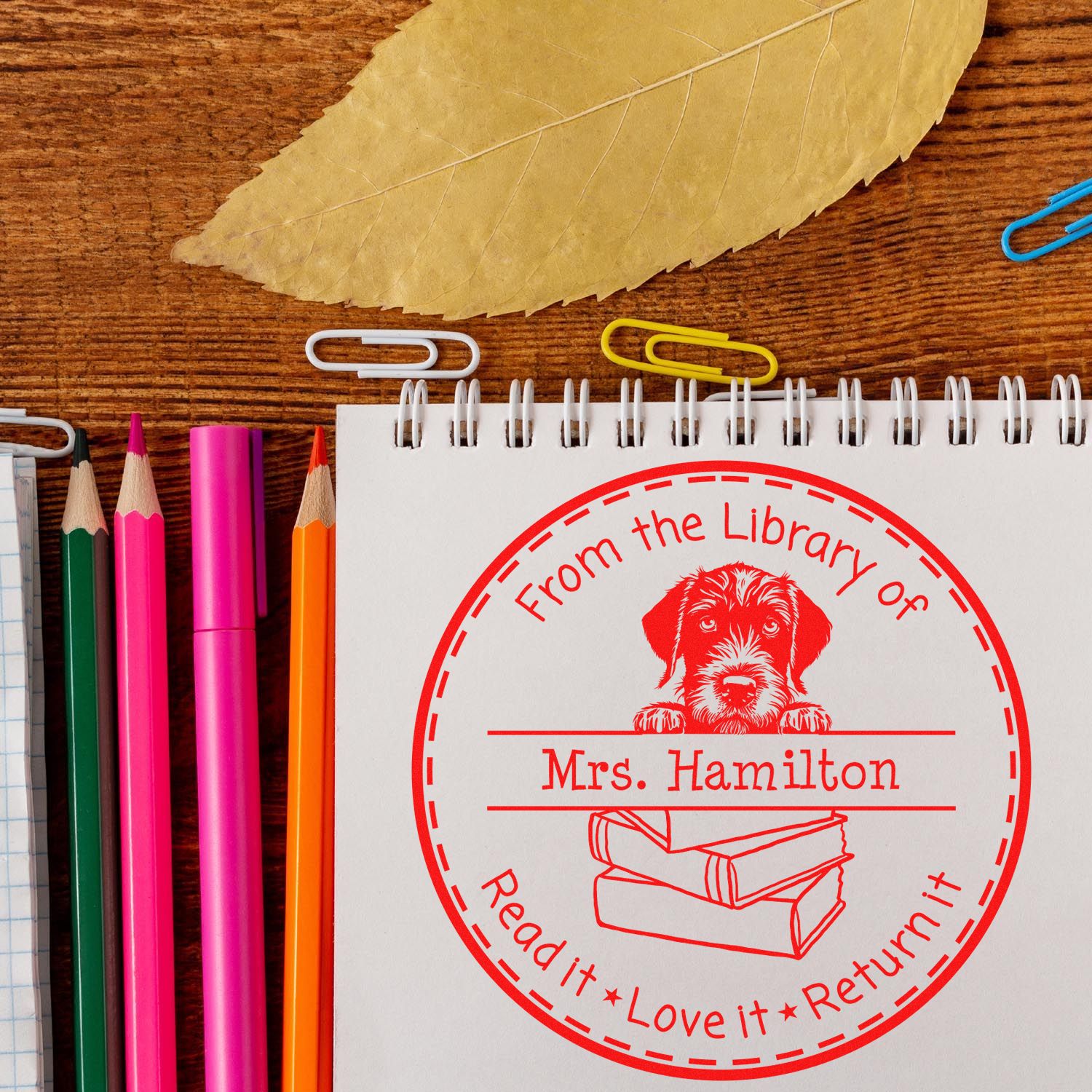 Adorable German Wirehaired Pointer Custom Chalk Dust Warrior Stamper - Engineer Seal Stamps