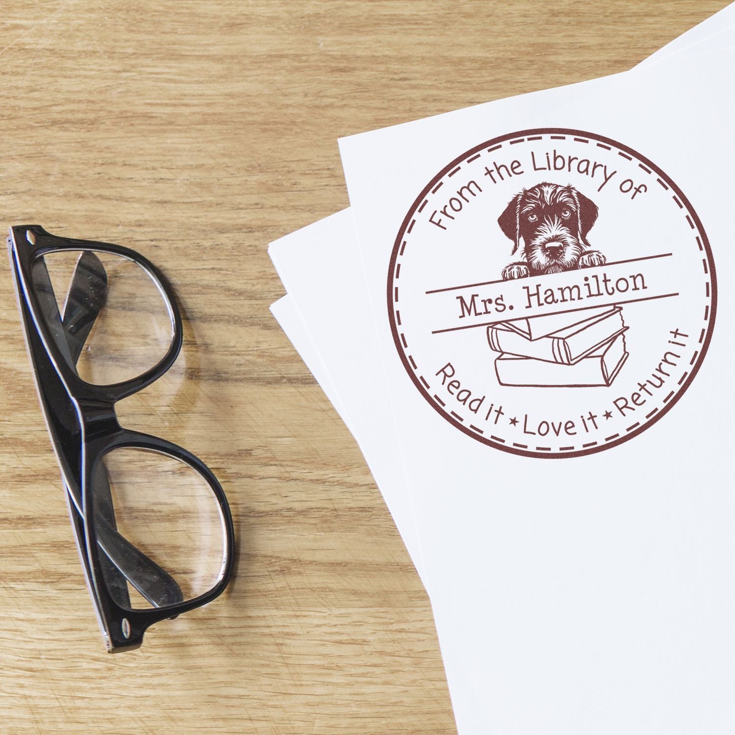 Adorable German Wirehaired Pointer Custom Chalk Dust Warrior Stamper - Engineer Seal Stamps