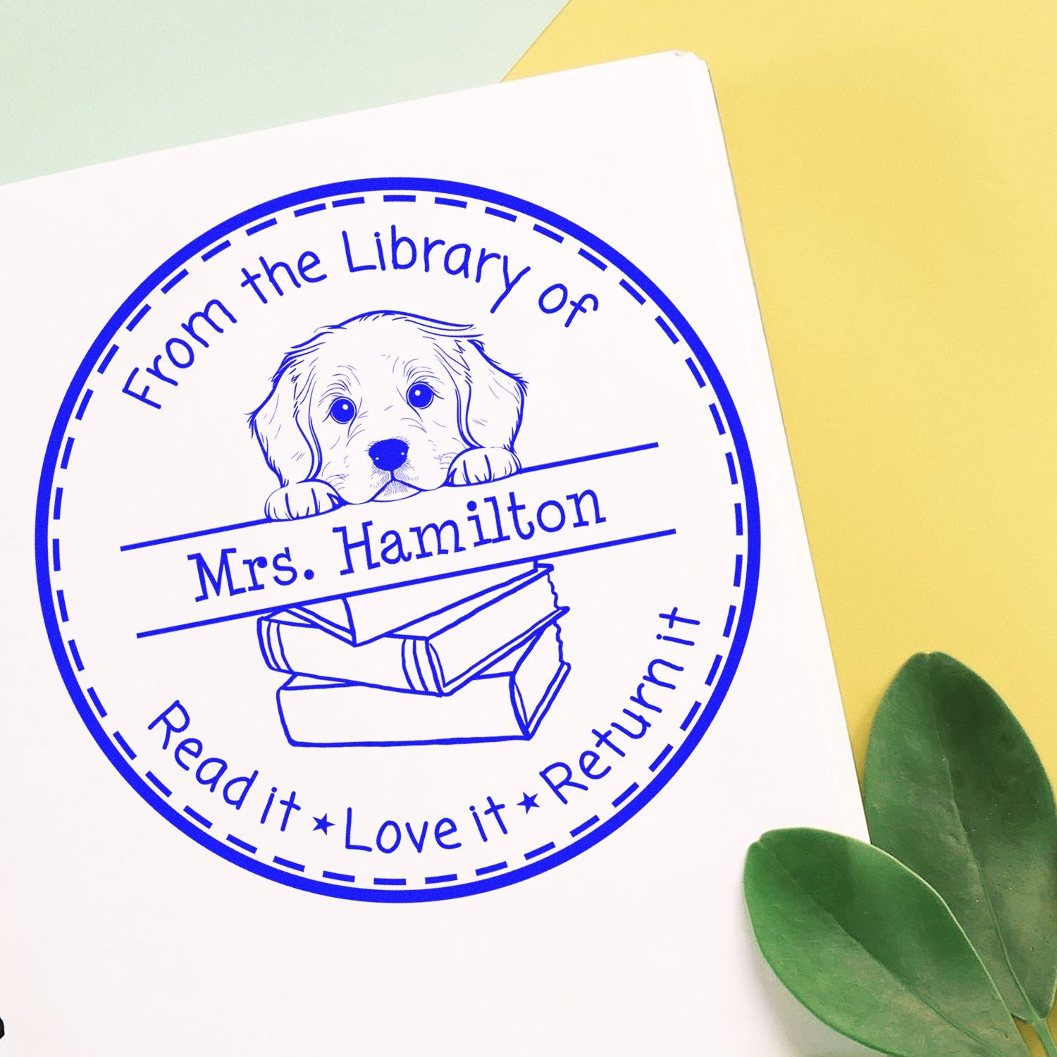 Golden Retriever Puppy Themed Book Collection Stamper - Engineer Seal Stamps