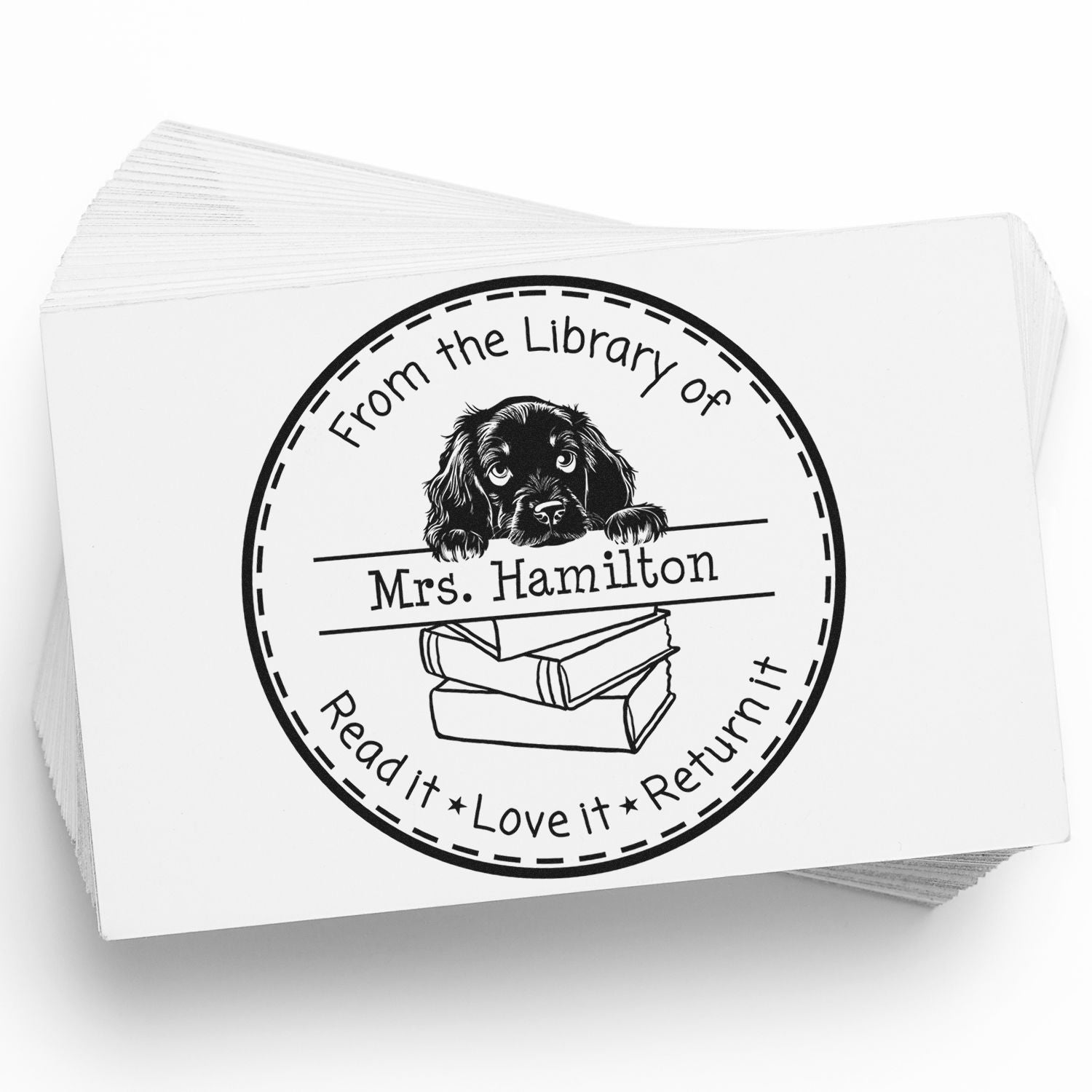 Cute Self-Inking Gordon Setter Customizable Book Return Stamp - Engineer Seal Stamps