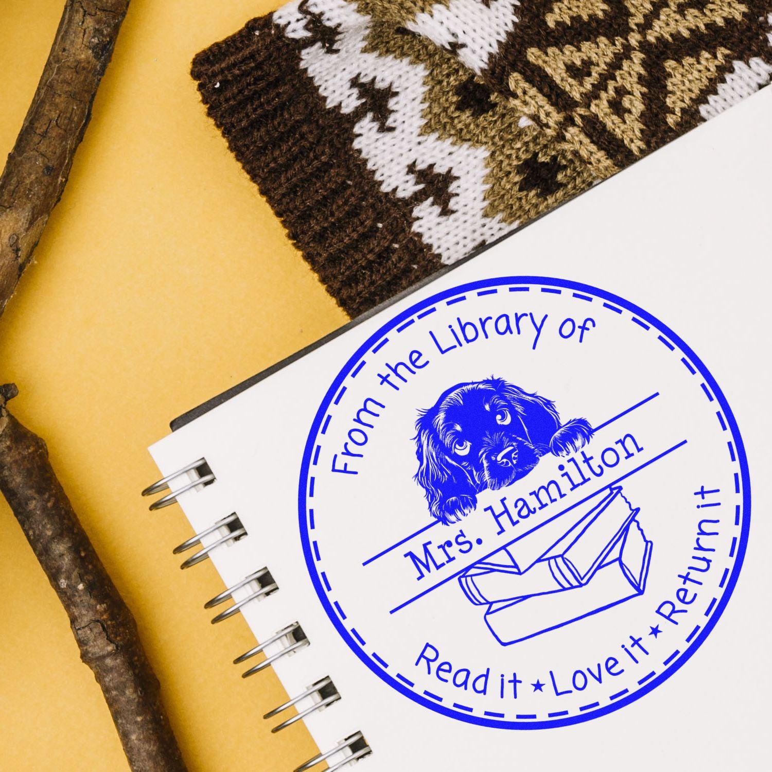 Gordon Setter Customized Book Return Stamp - Engineer Seal Stamps