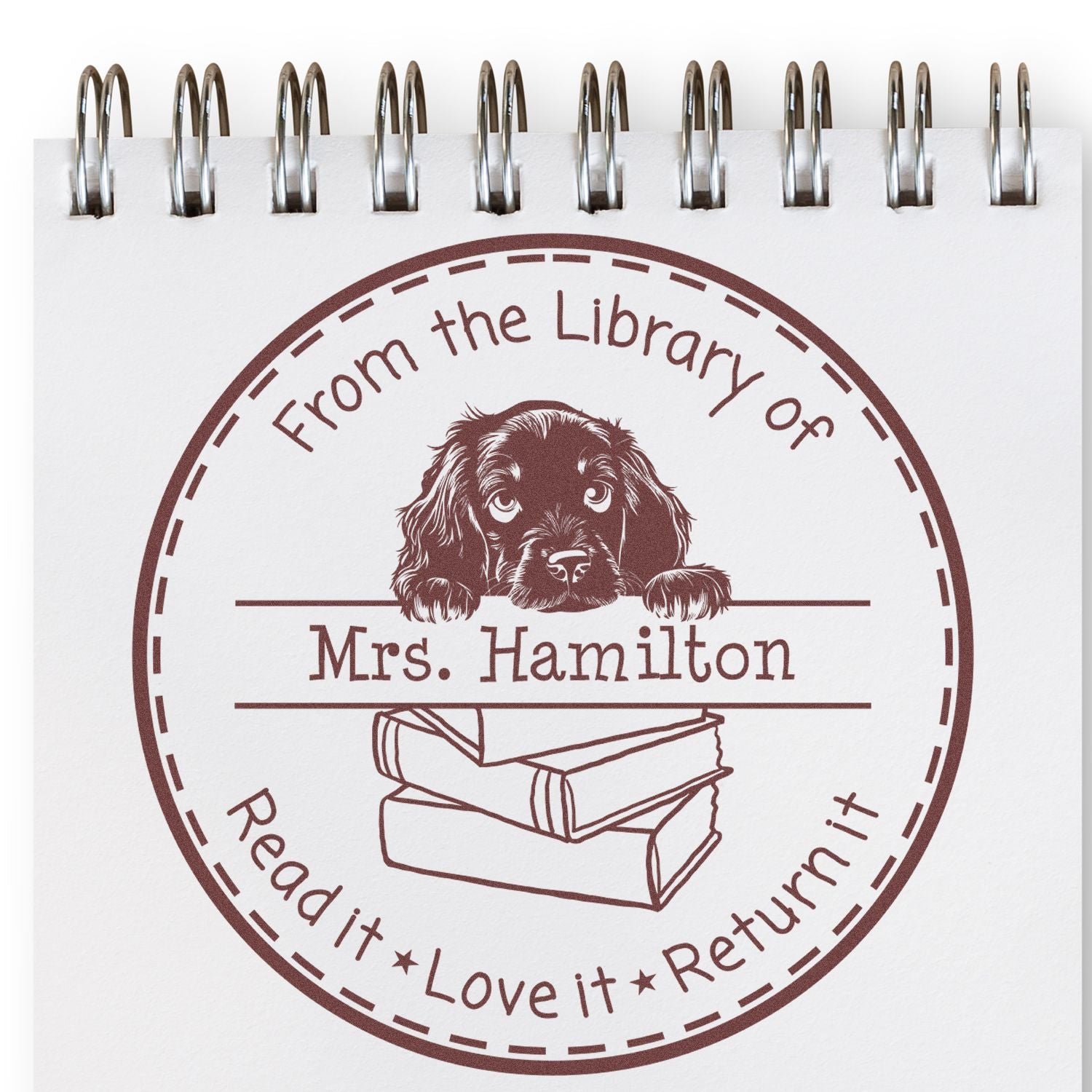 Cute Self-Inking Gordon Setter Customizable Book Return Stamp - Engineer Seal Stamps