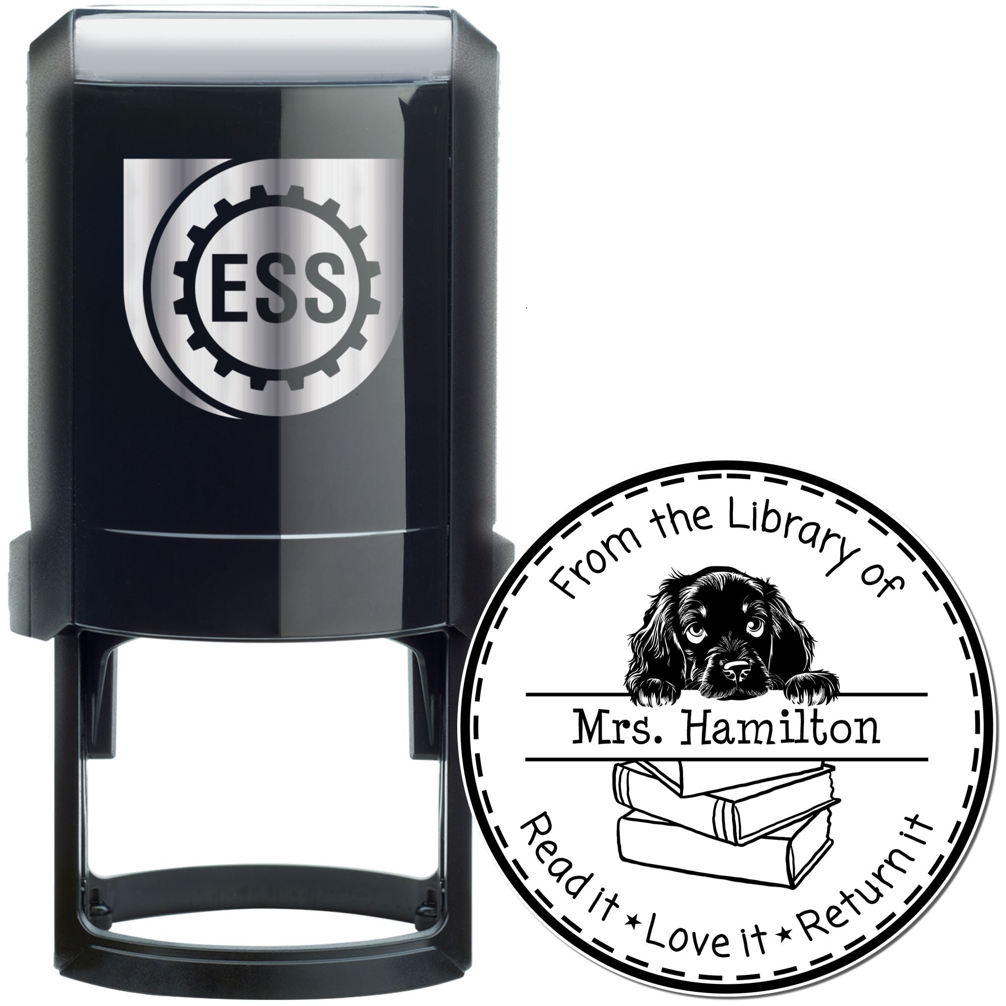 Cute Self-Inking Gordon Setter Customizable Book Return Stamp - Engineer Seal Stamps