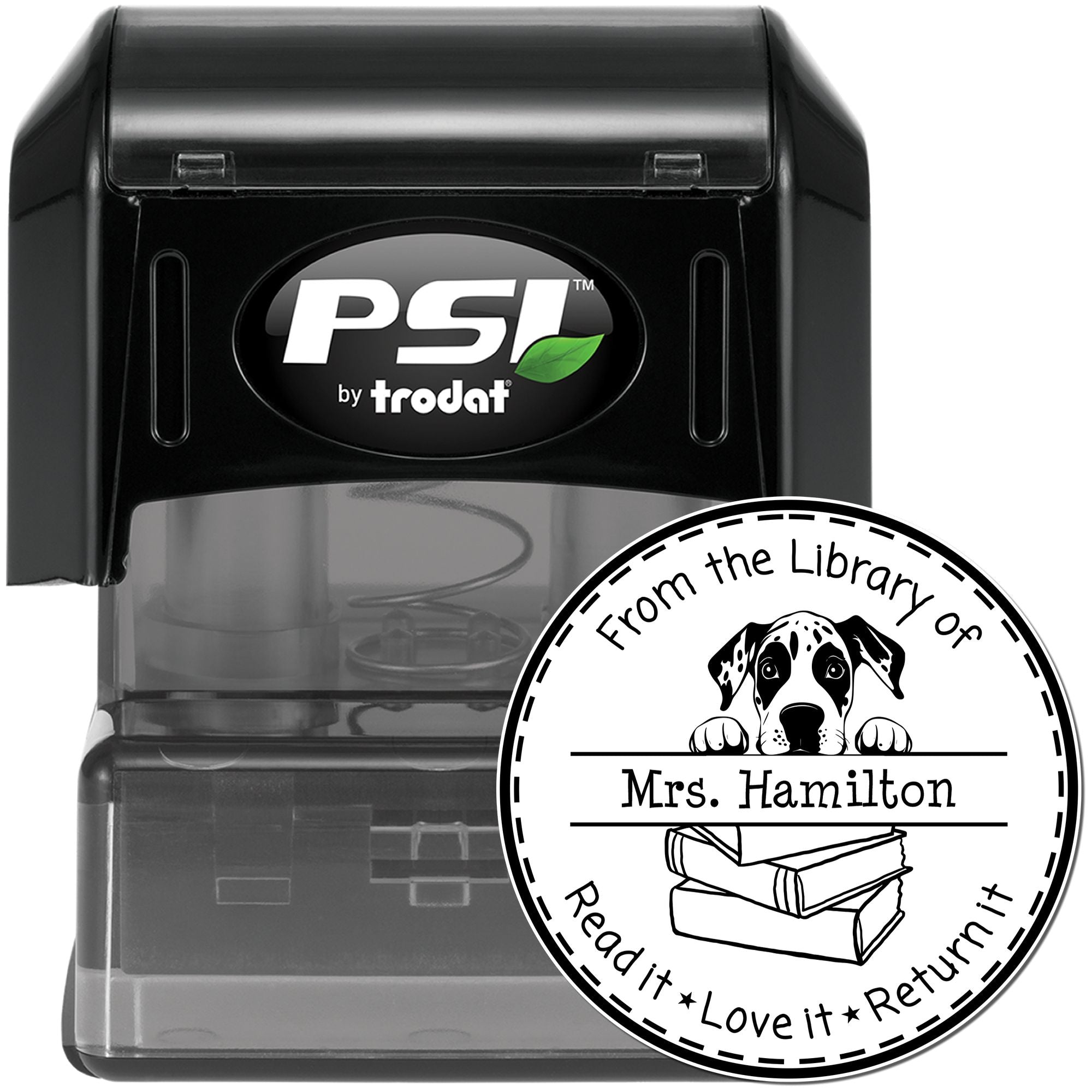 Adorable Great Dane Custom Book Lover In Charge Stamper - Engineer Seal Stamps