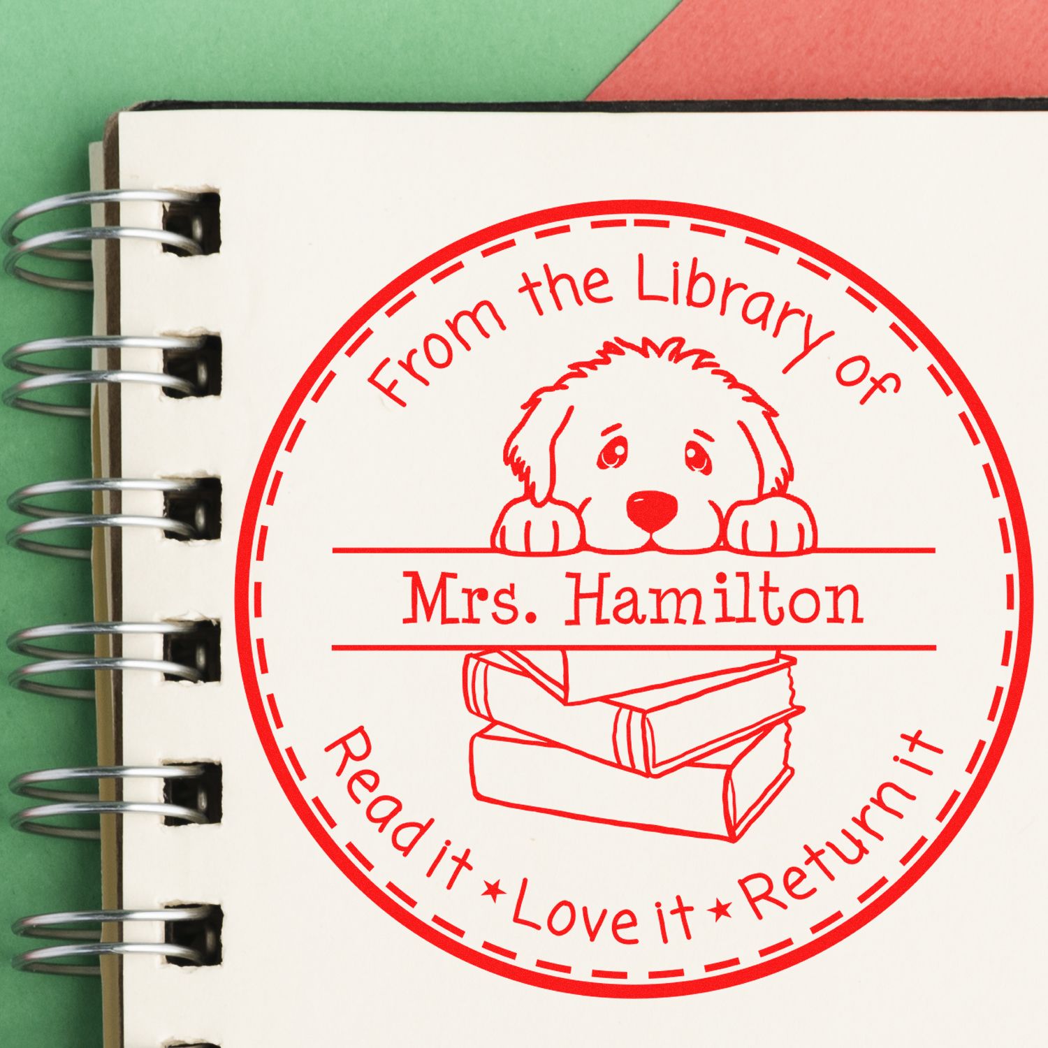 Cute Greater Swiss Mountain Dog Customizable Book Lover In Charge Stamp - Engineer Seal Stamps