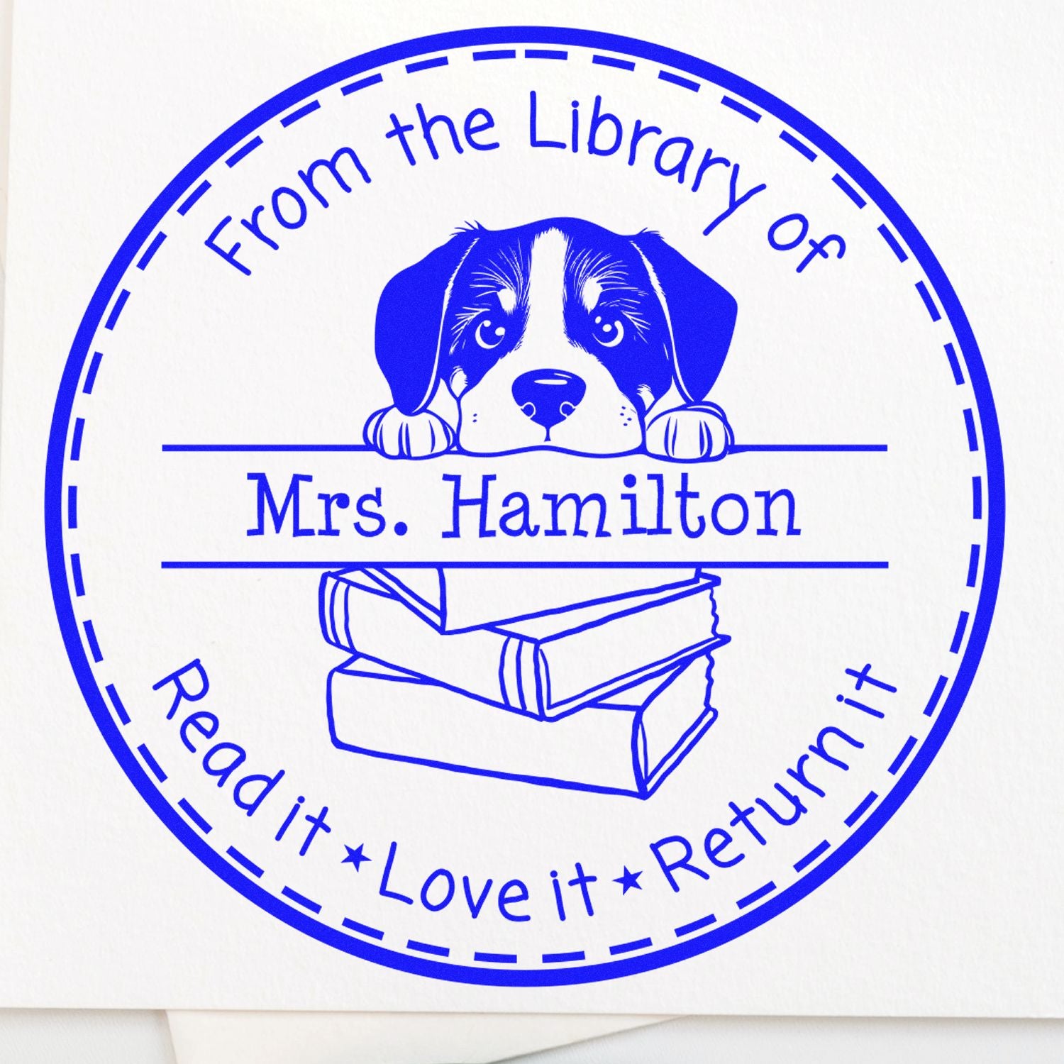 Great Pyrenees Customized Book Label Stamper - Engineer Seal Stamps