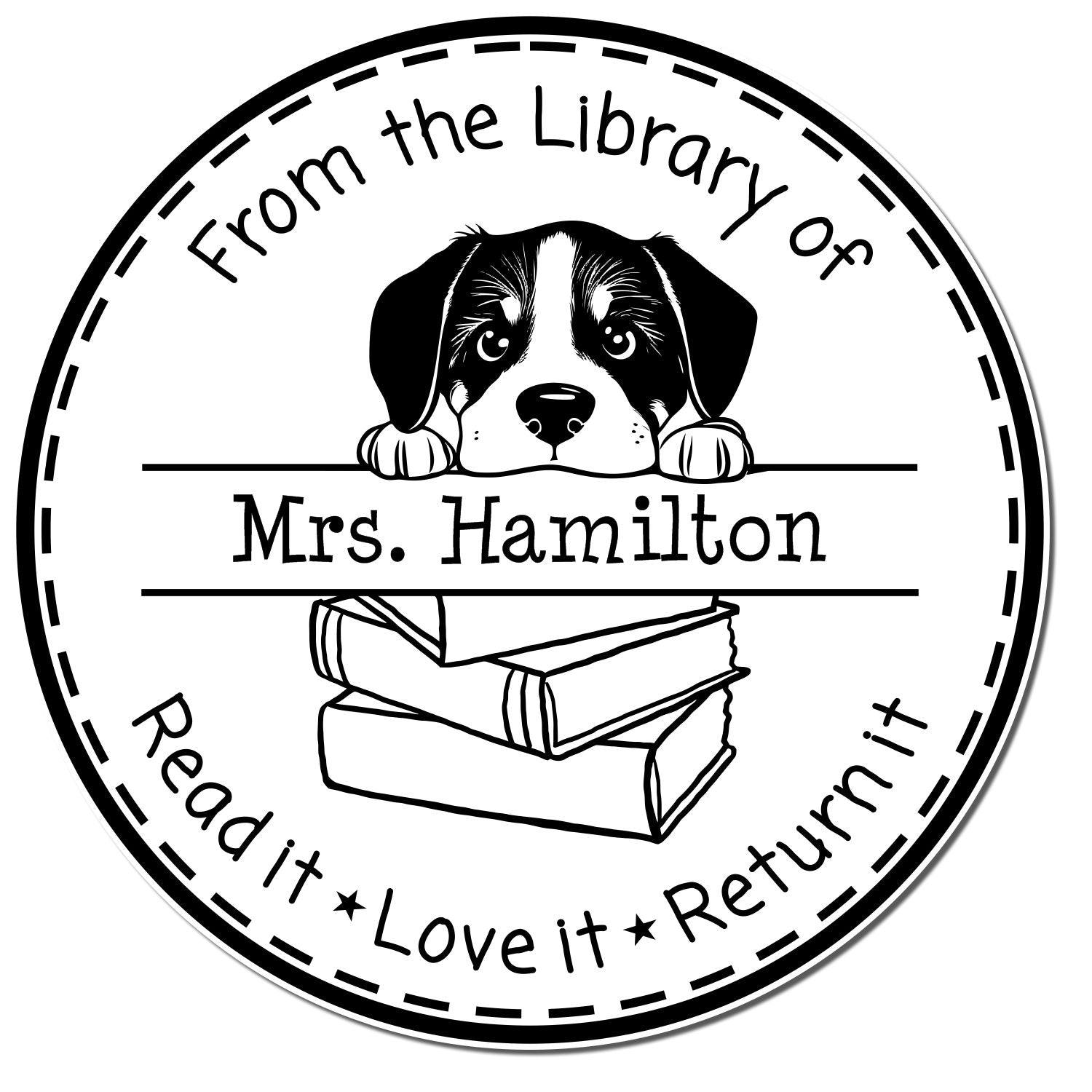 Great Pyrenees Customized Book Label Stamper - Engineer Seal Stamps