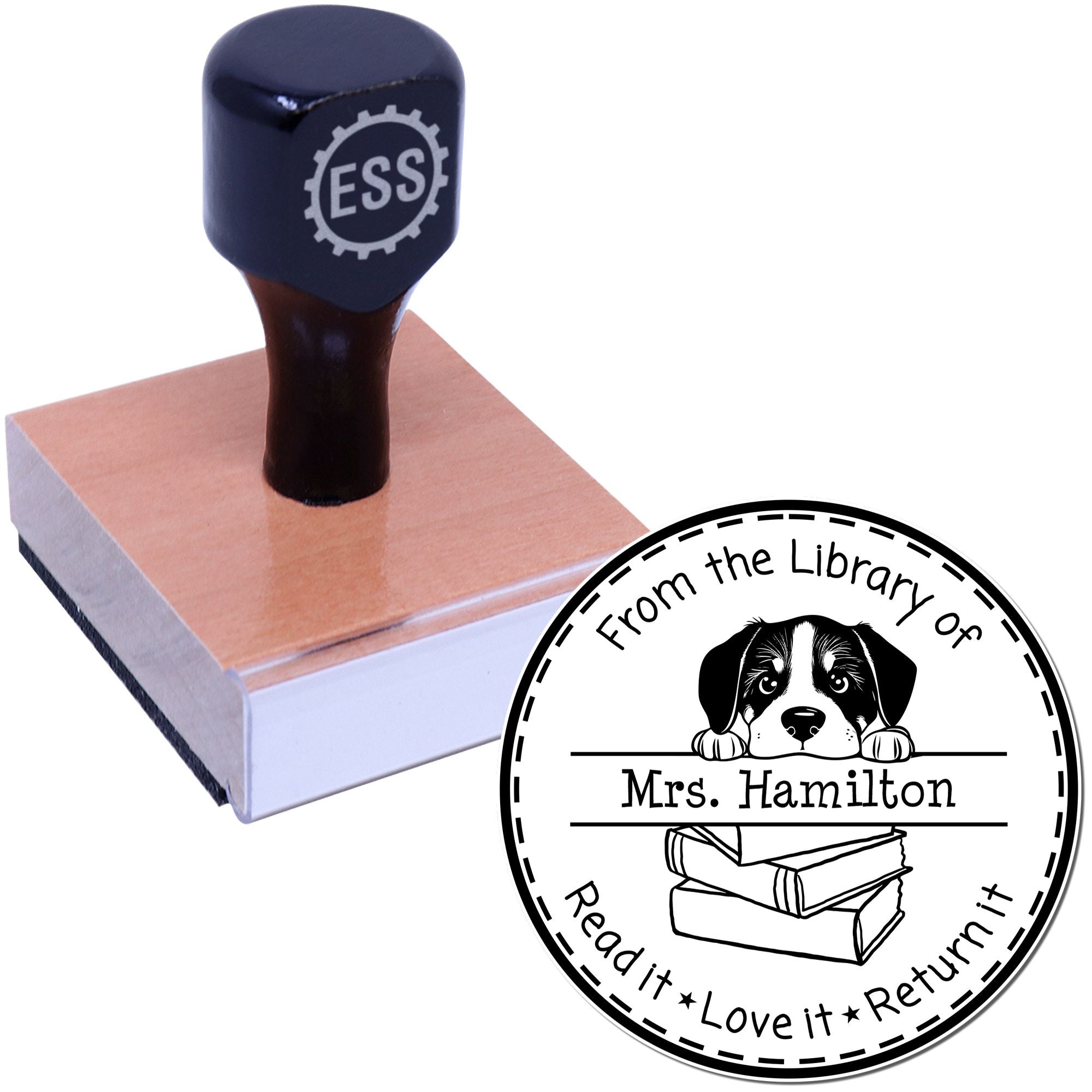 Great Pyrenees Customized Book Label Stamper - Engineer Seal Stamps