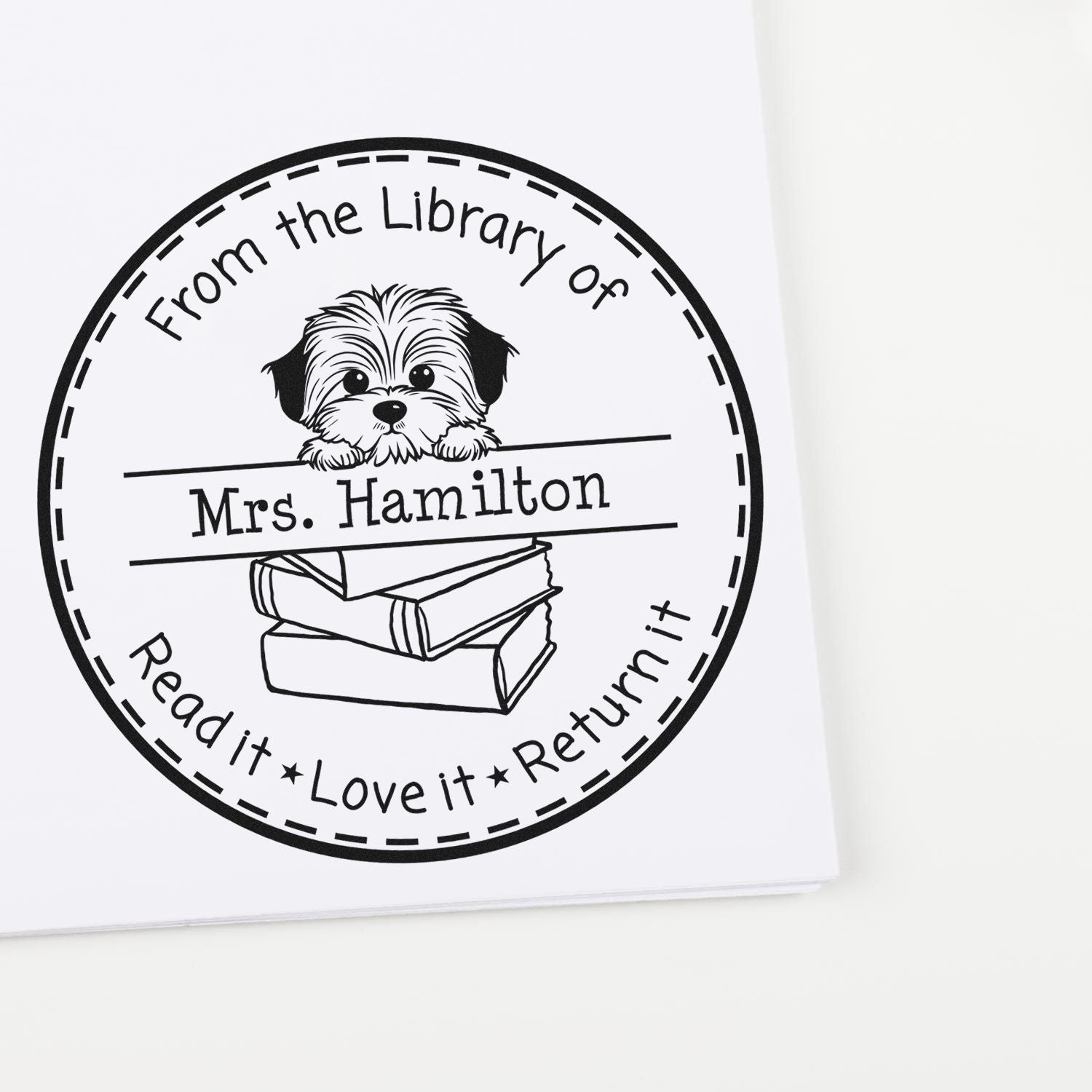 Adorable Havanese Custom Book Label Stamp - Engineer Seal Stamps