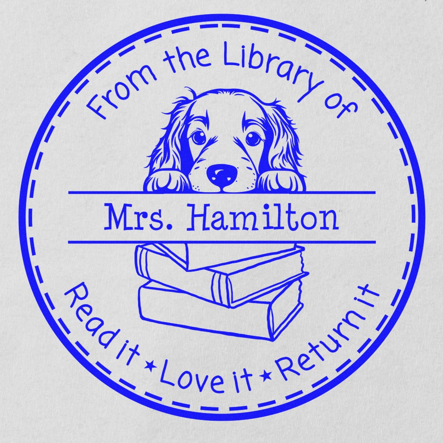 Cute Irish Setter Customizable Book Collection Stamper - Engineer Seal Stamps