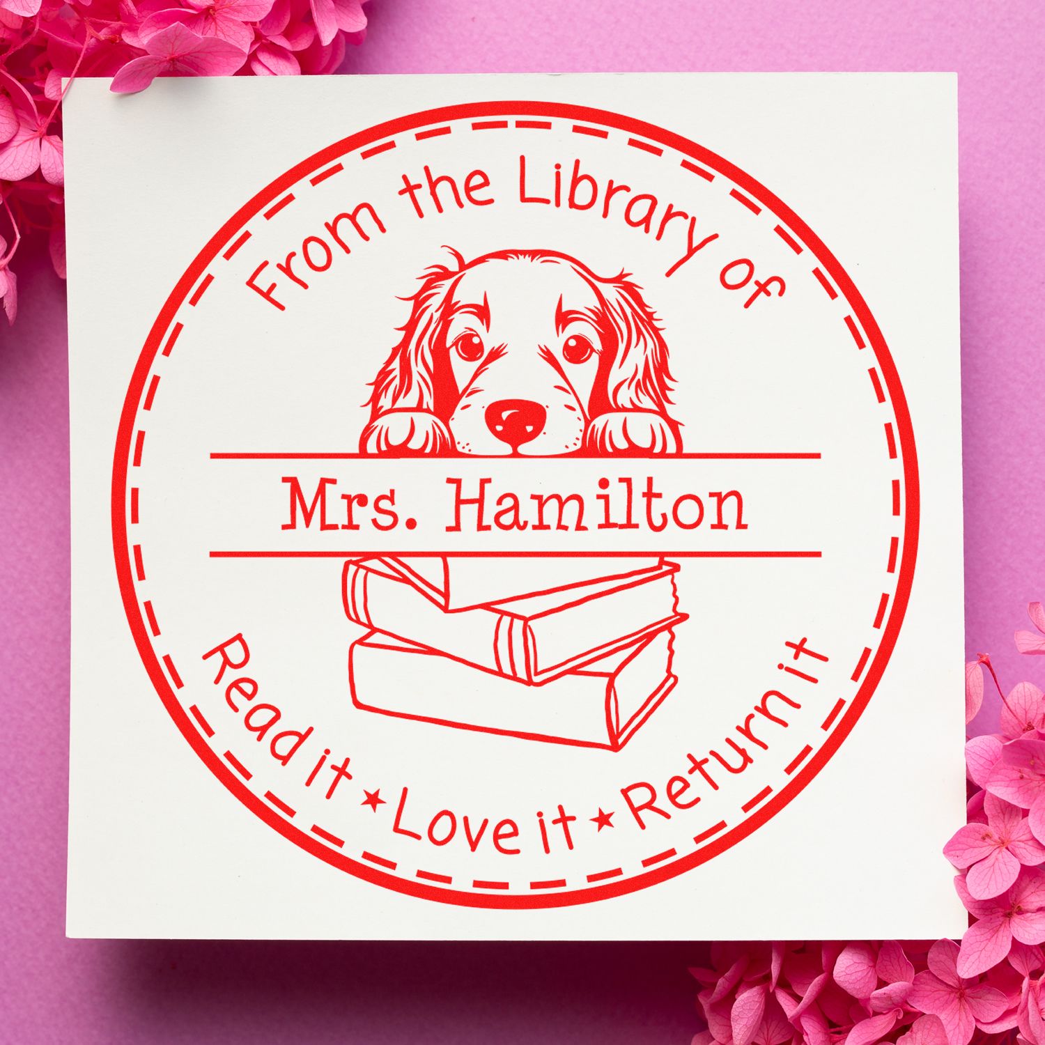 Irish Setter Customized Book Collection Stamper - Engineer Seal Stamps