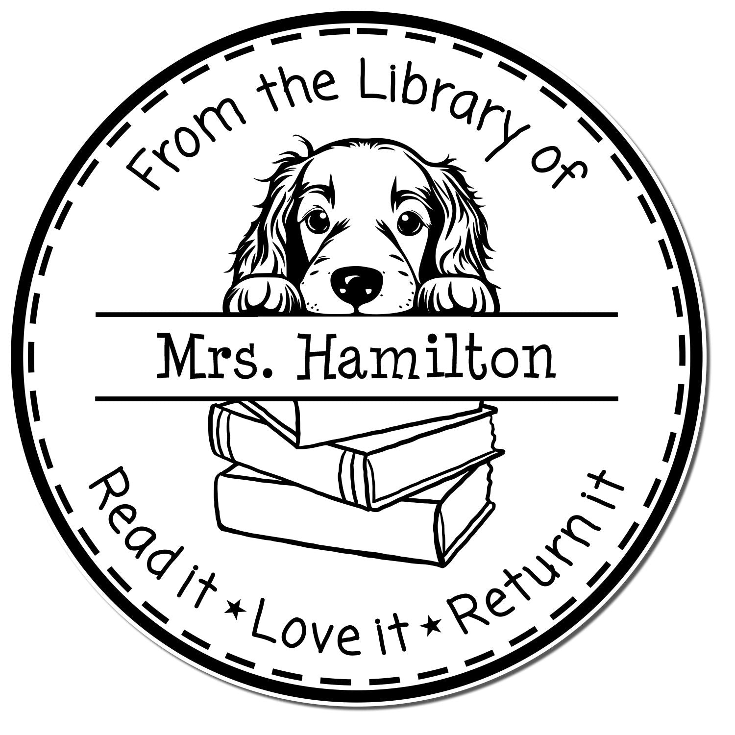 Cute Irish Setter Customizable Book Collection Stamper - Engineer Seal Stamps