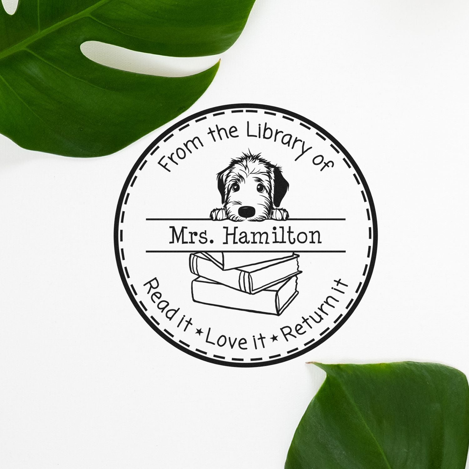 Irish Wolfhound Customized Book Collection Stamp - Engineer Seal Stamps