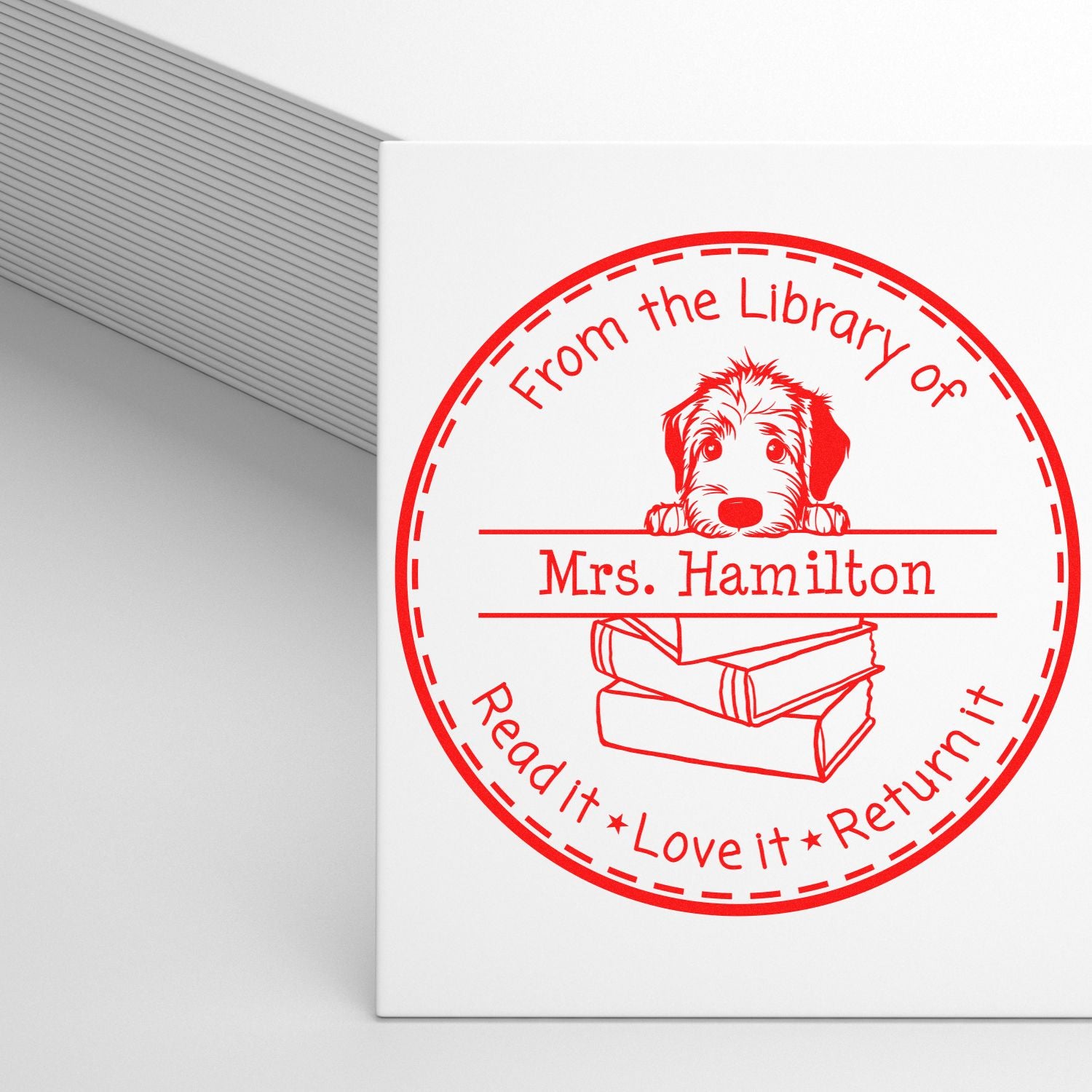 Irish Wolfhound Customized Book Collection Stamp - Engineer Seal Stamps