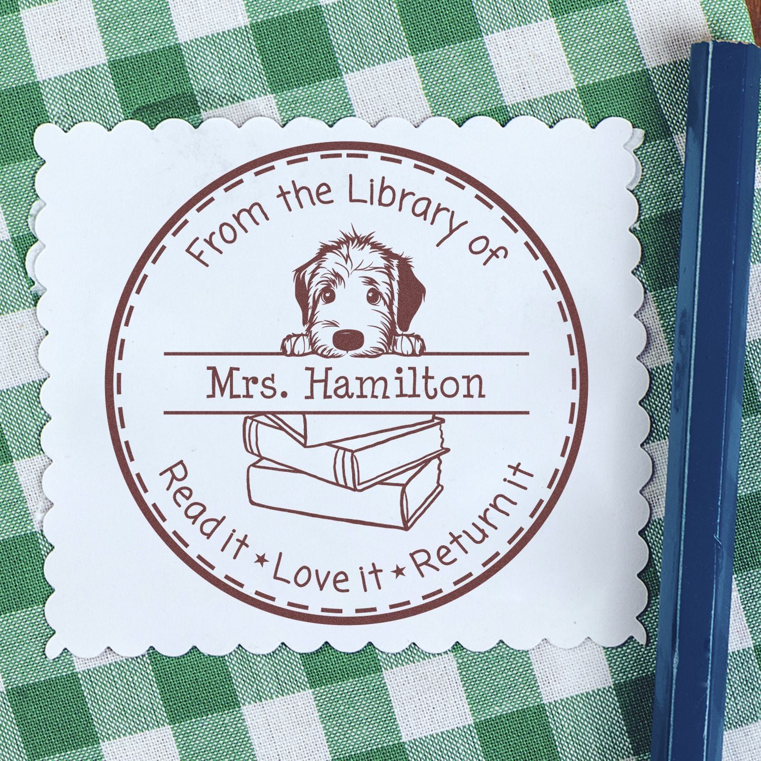 Irish Wolfhound Customized Book Collection Stamp - Engineer Seal Stamps