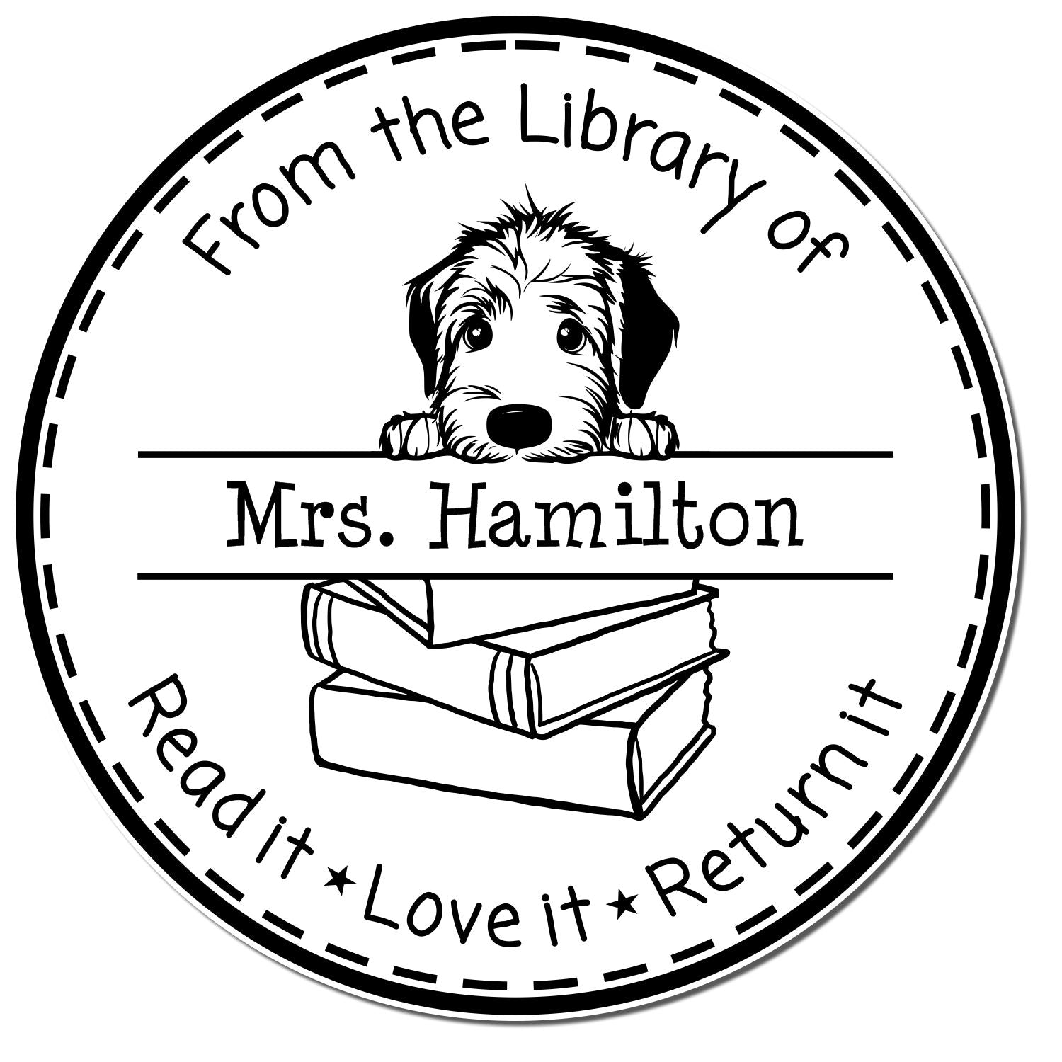 Irish Wolfhound Customized Book Collection Stamp - Engineer Seal Stamps