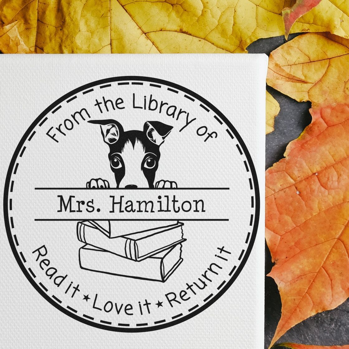 Adorable Italian Greyhound Pet Themed Teacher Stamp Stamper - Engineer Seal Stamps