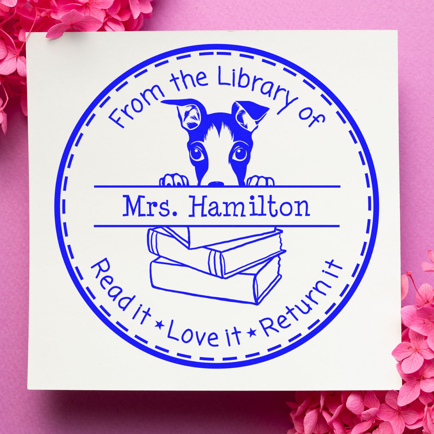 Adorable Italian Greyhound Puppy Themed Teacher Stamp Stamper - Engineer Seal Stamps