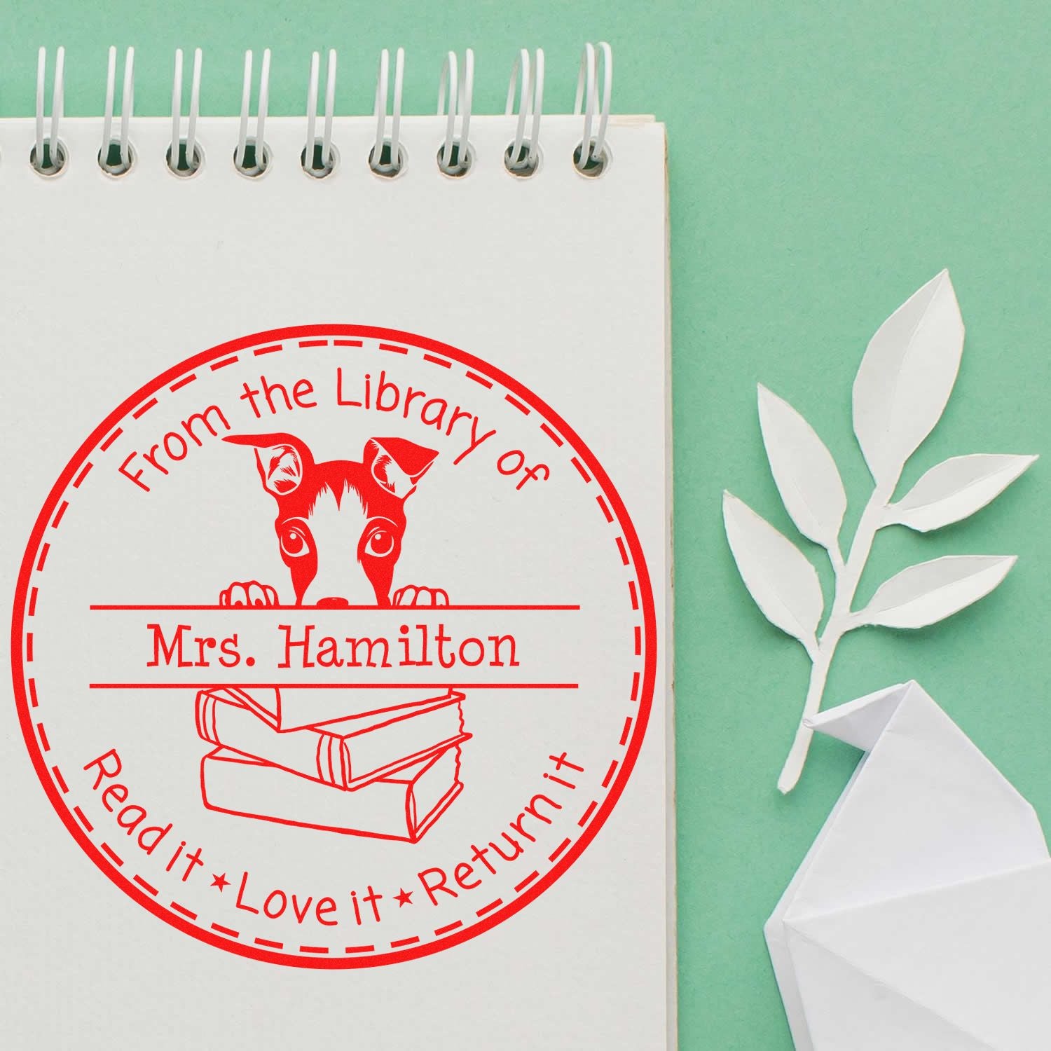 Adorable Italian Greyhound Pet Themed Teacher Stamp Stamper - Engineer Seal Stamps