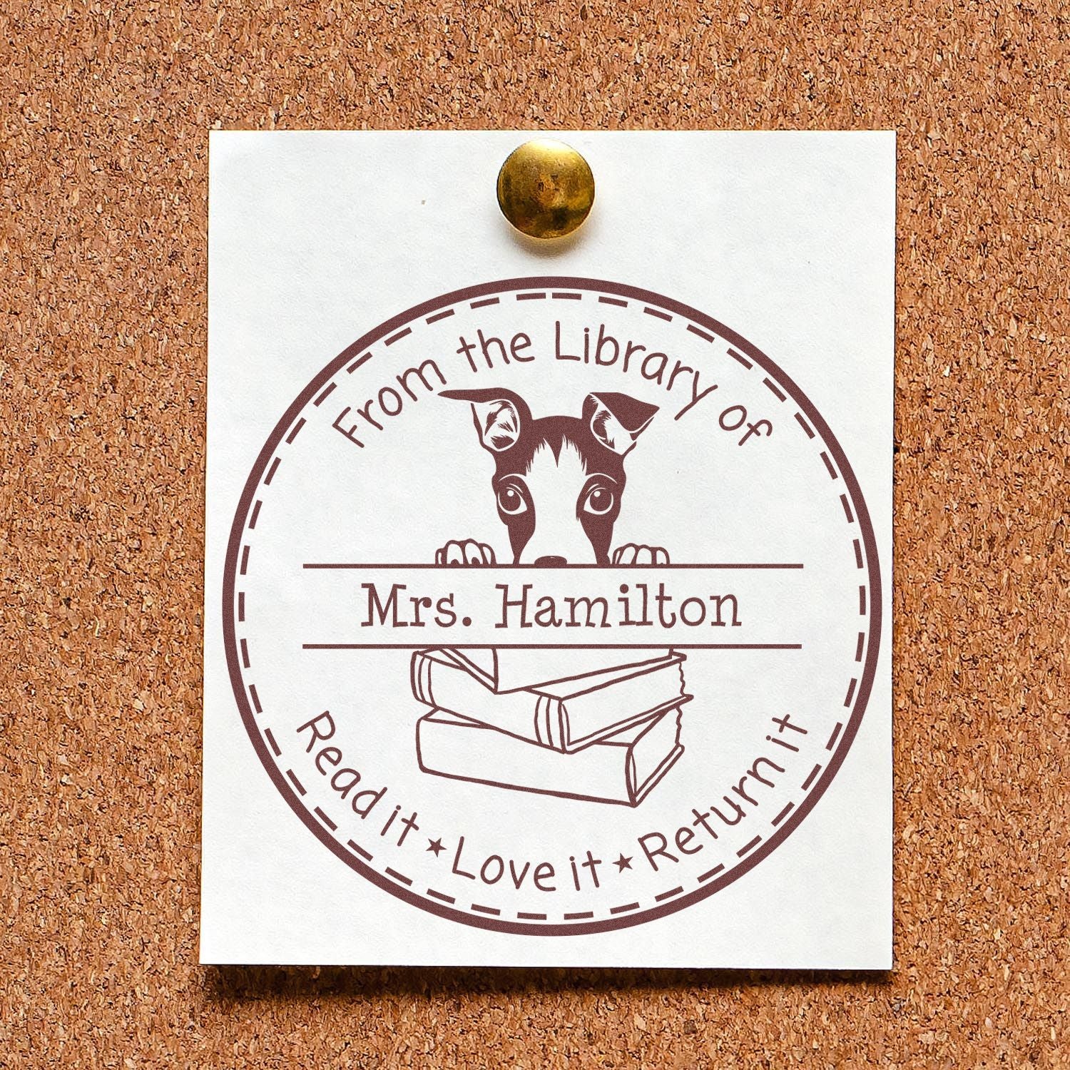 Italian Greyhound Customizable Teaching Stamper - Engineer Seal Stamps