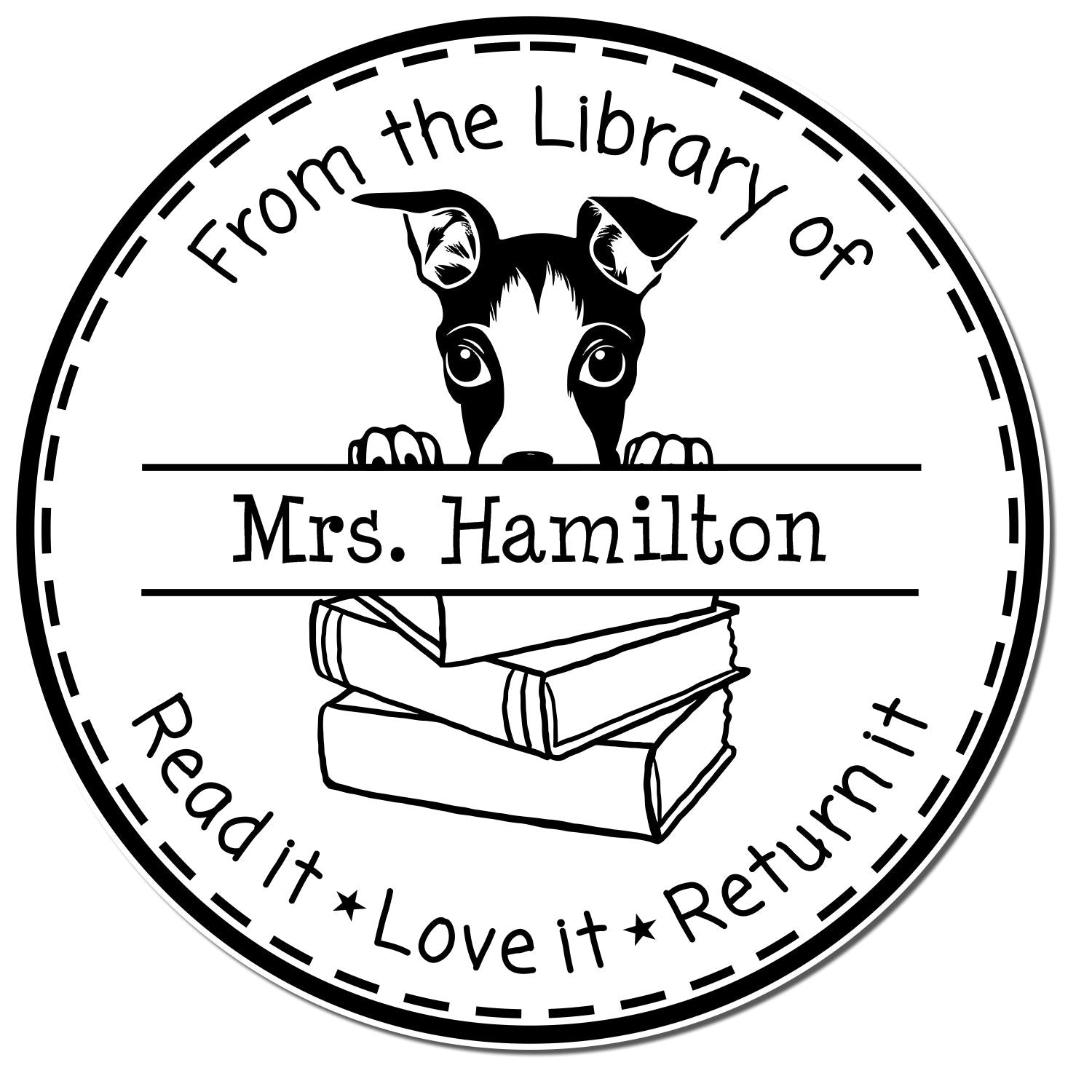 Adorable Italian Greyhound Pet Themed Teacher Stamp Stamper - Engineer Seal Stamps