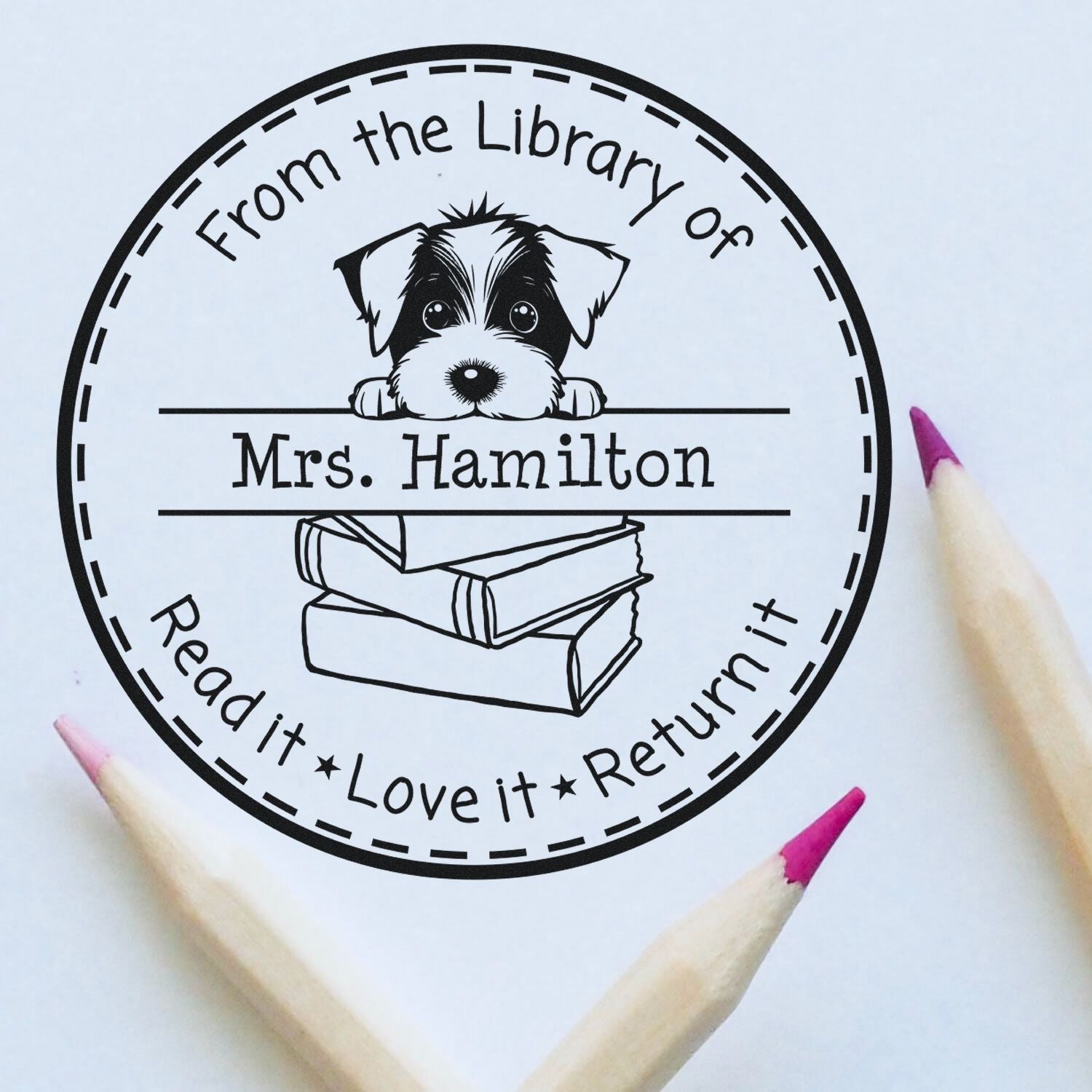 Adorable Jack Russell Pet Themed Teacher Stamp Stamp - Engineer Seal Stamps