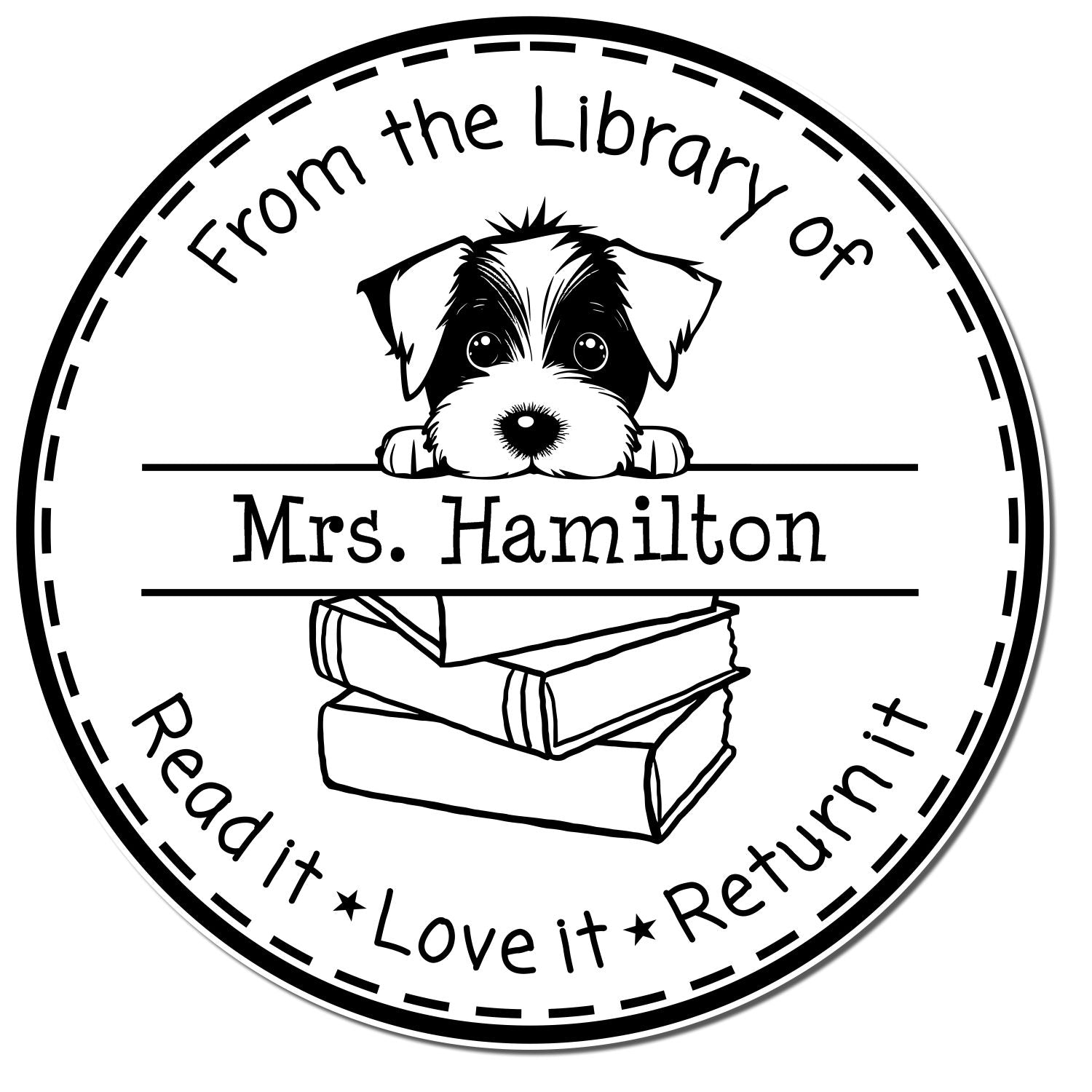 Adorable Jack Russell Puppy Themed Teacher Stamp Stamp - Engineer Seal Stamps