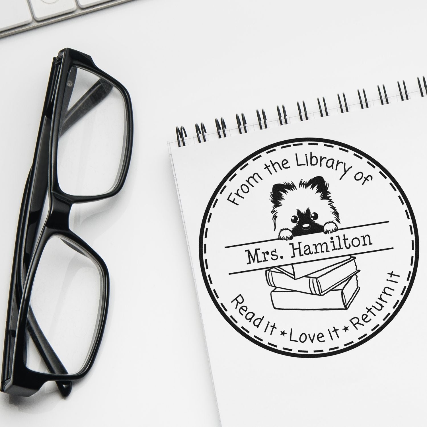 Keeshond Customizable Teacher's Stamper - Engineer Seal Stamps