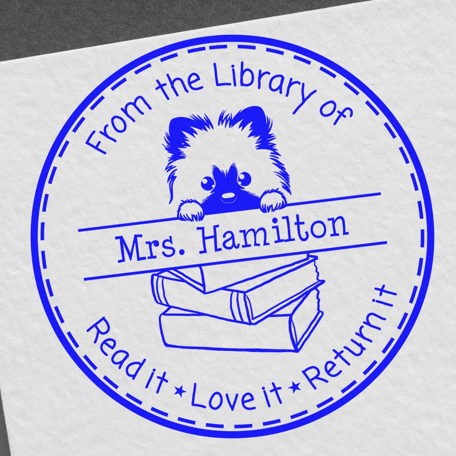 Adorable Keeshond Pet Themed Teacher Stamp For Classroom Stamper - Engineer Seal Stamps