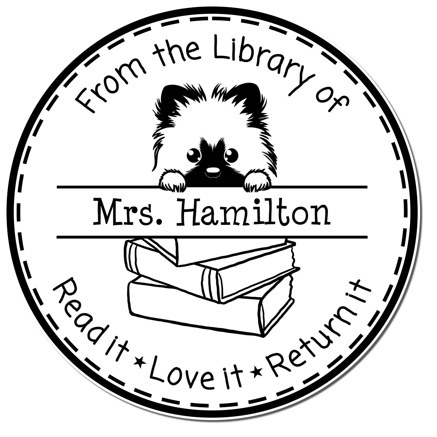 Adorable Keeshond Pet Themed Teacher Stamp For Classroom Stamper - Engineer Seal Stamps