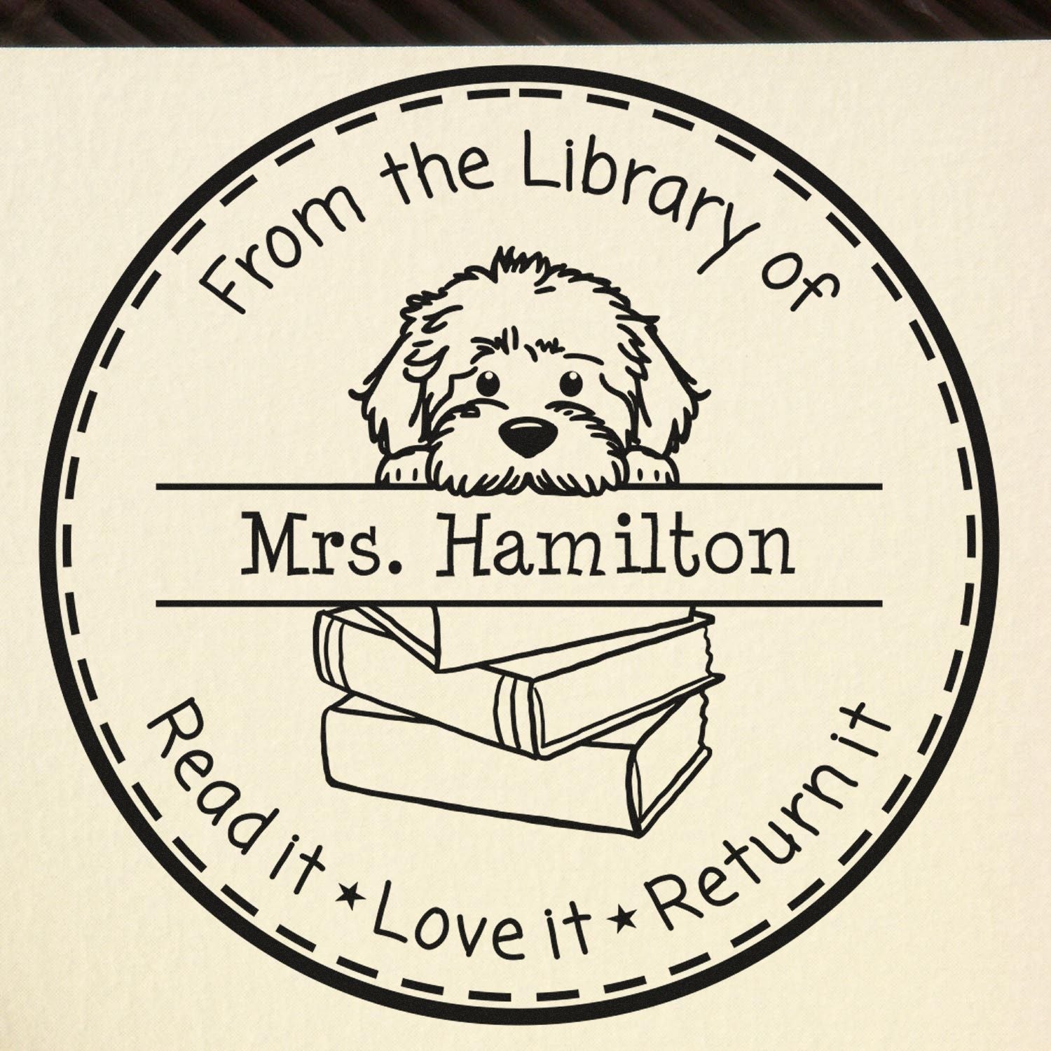 Adorable Labradoodle Pet Themed Teacher Stamp For Classroom Stamp - Engineer Seal Stamps
