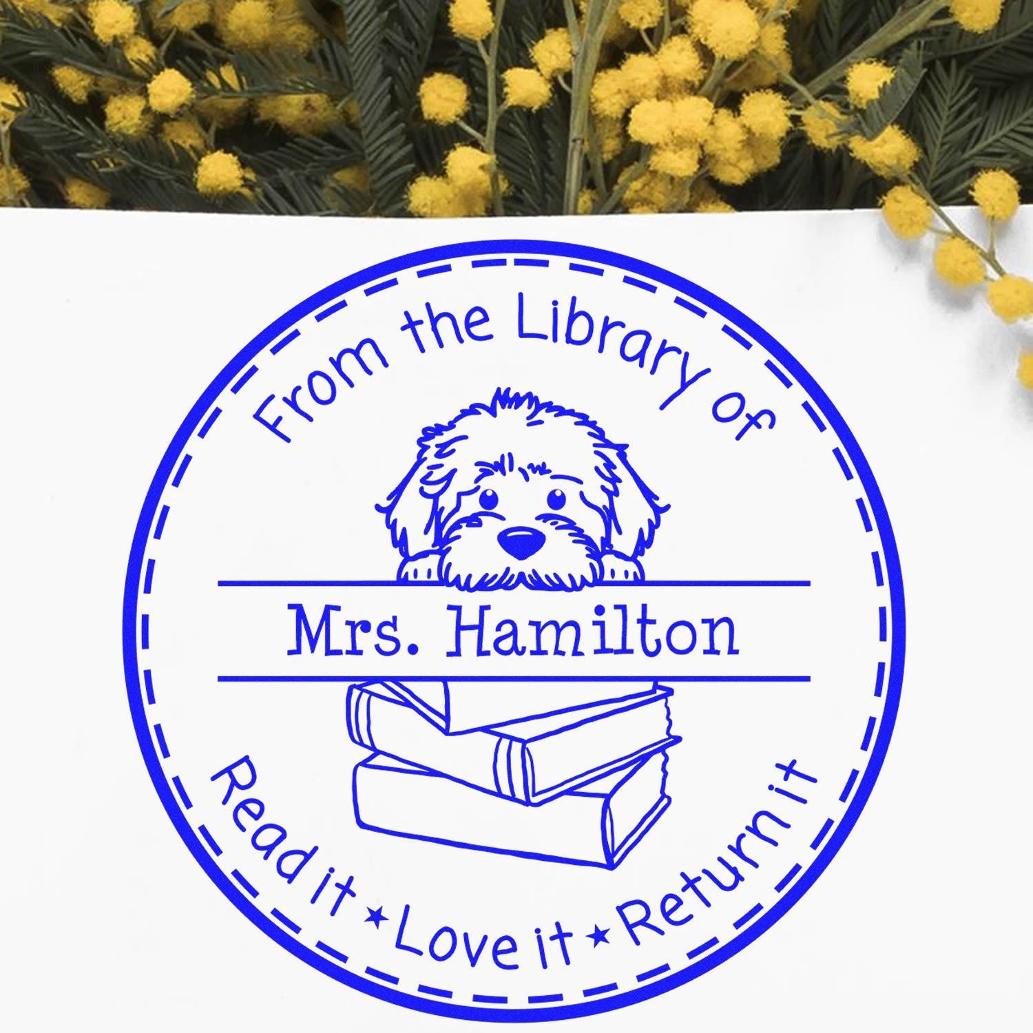 Adorable Labradoodle Puppy Themed Teacher Stamp For Classroom Stamp - Engineer Seal Stamps