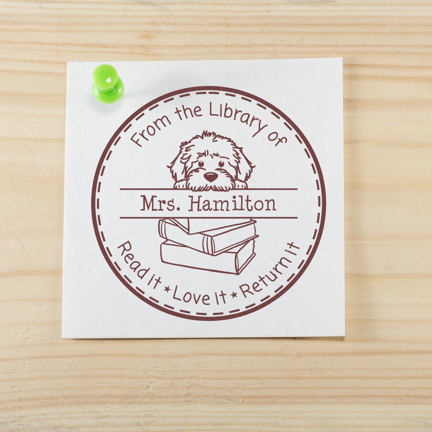 Cute Labradoodle Custom Teachers Stamper - Engineer Seal Stamps